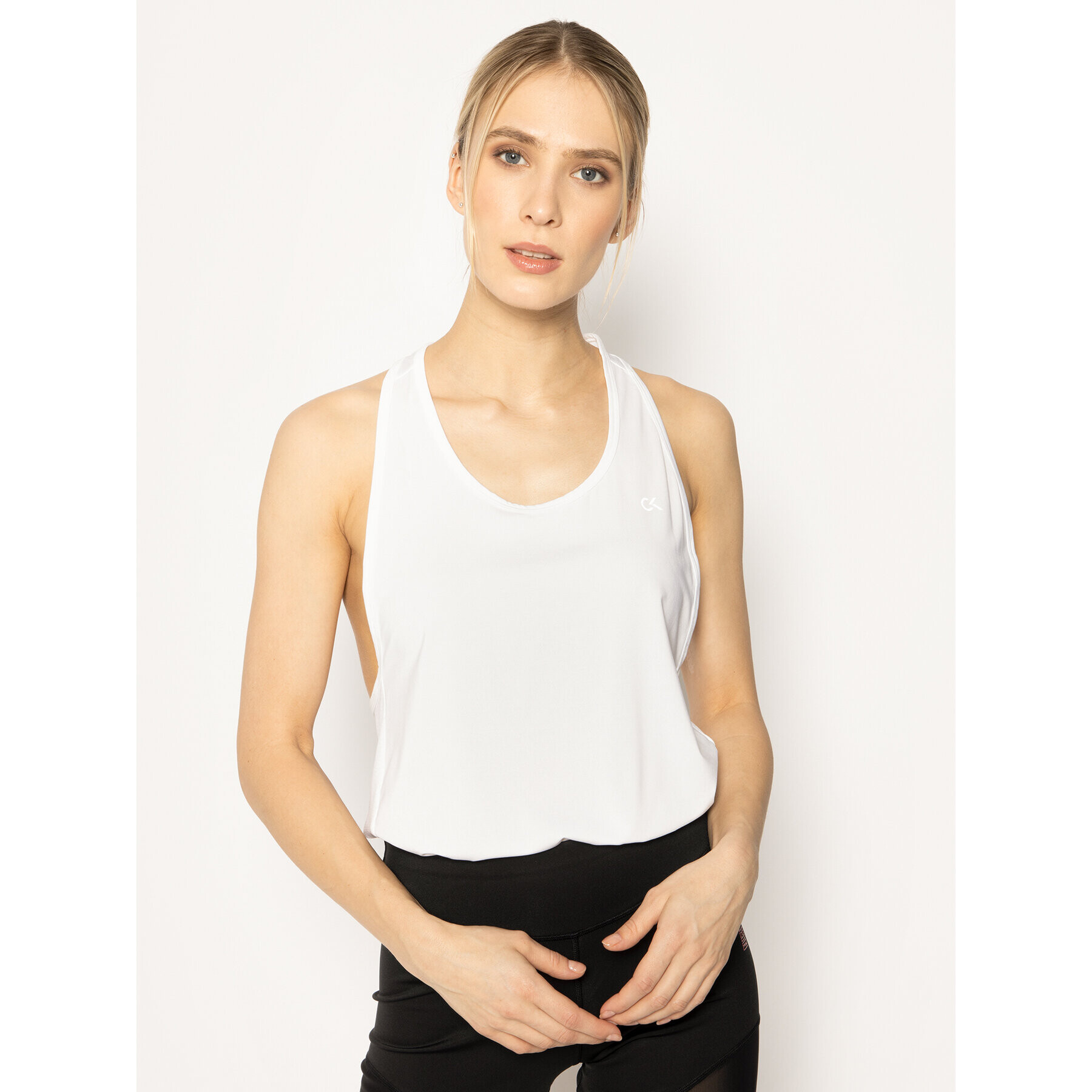 Calvin Klein Performance Top Gym 00GWS0K142 Alb Regular Fit - Pled.ro