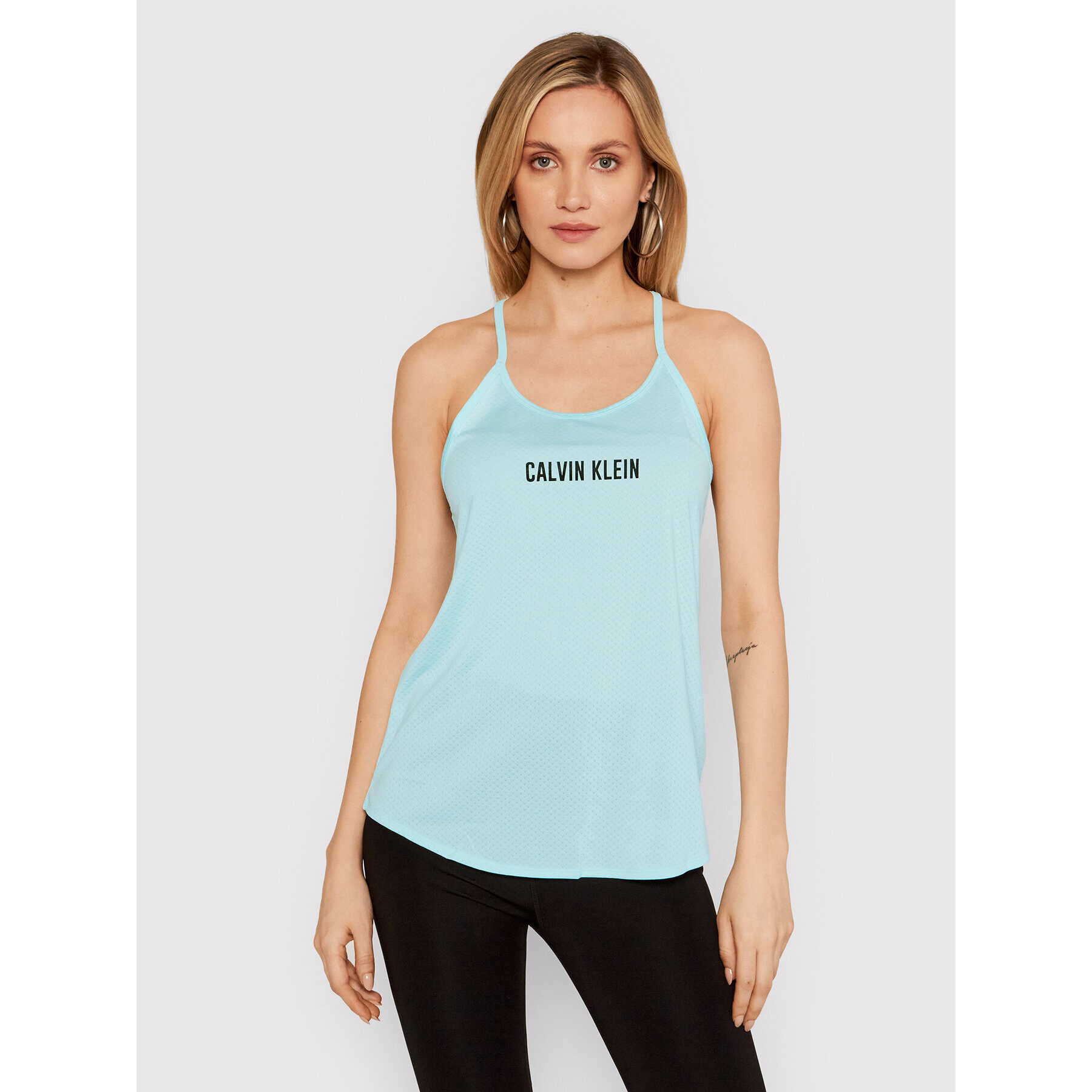 Calvin Klein Performance Top Mesk Tank 00GWS1K198 Albastru Regular Fit - Pled.ro