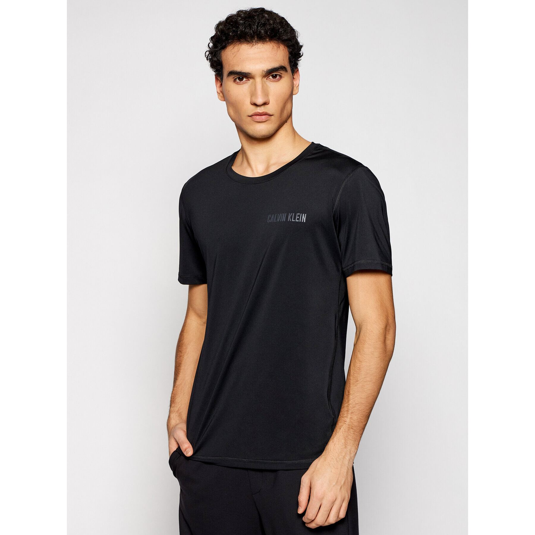 Calvin Klein Performance Tricou 00GMF0K179 Negru Regular Fit - Pled.ro