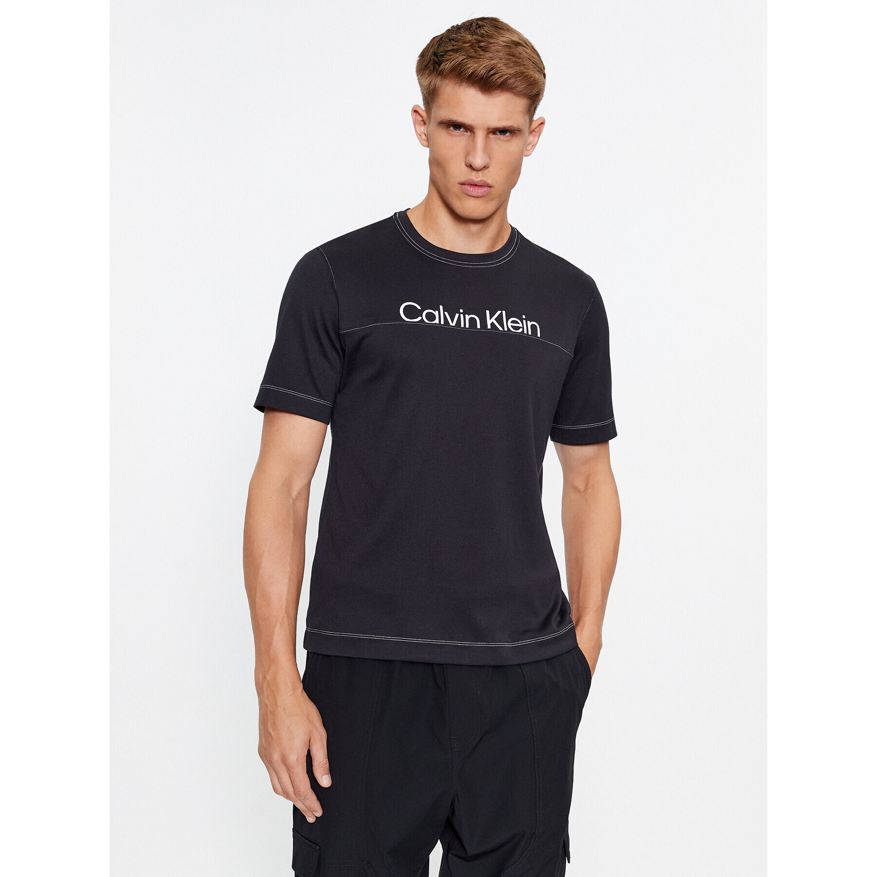 Calvin Klein Performance Tricou 00GMF3K133 Negru Regular Fit - Pled.ro