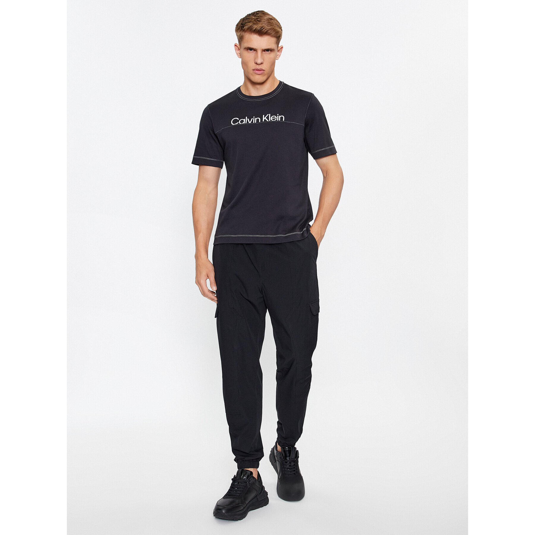 Calvin Klein Performance Tricou 00GMF3K133 Negru Regular Fit - Pled.ro