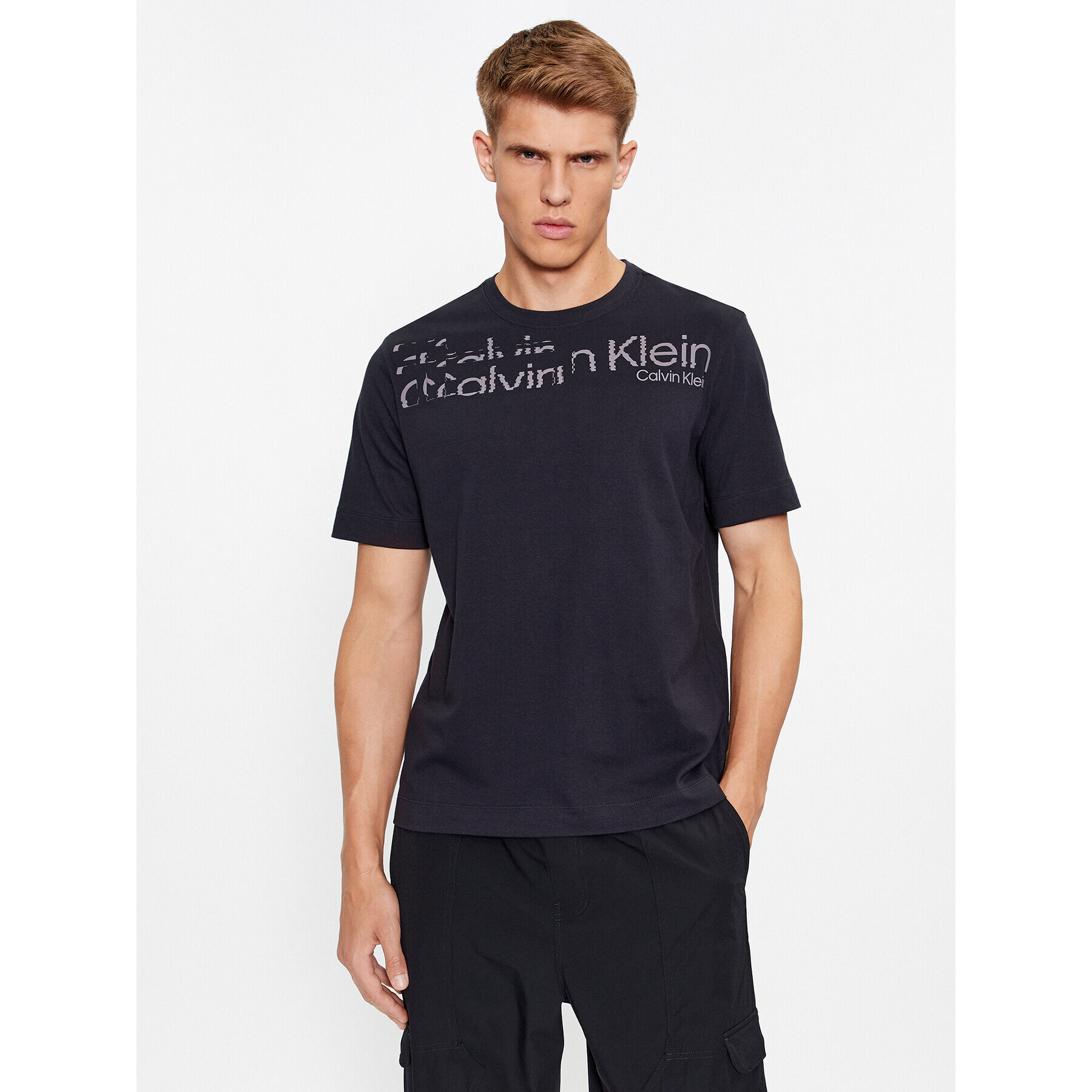 Calvin Klein Performance Tricou 00GMF3K141 Negru Regular Fit - Pled.ro