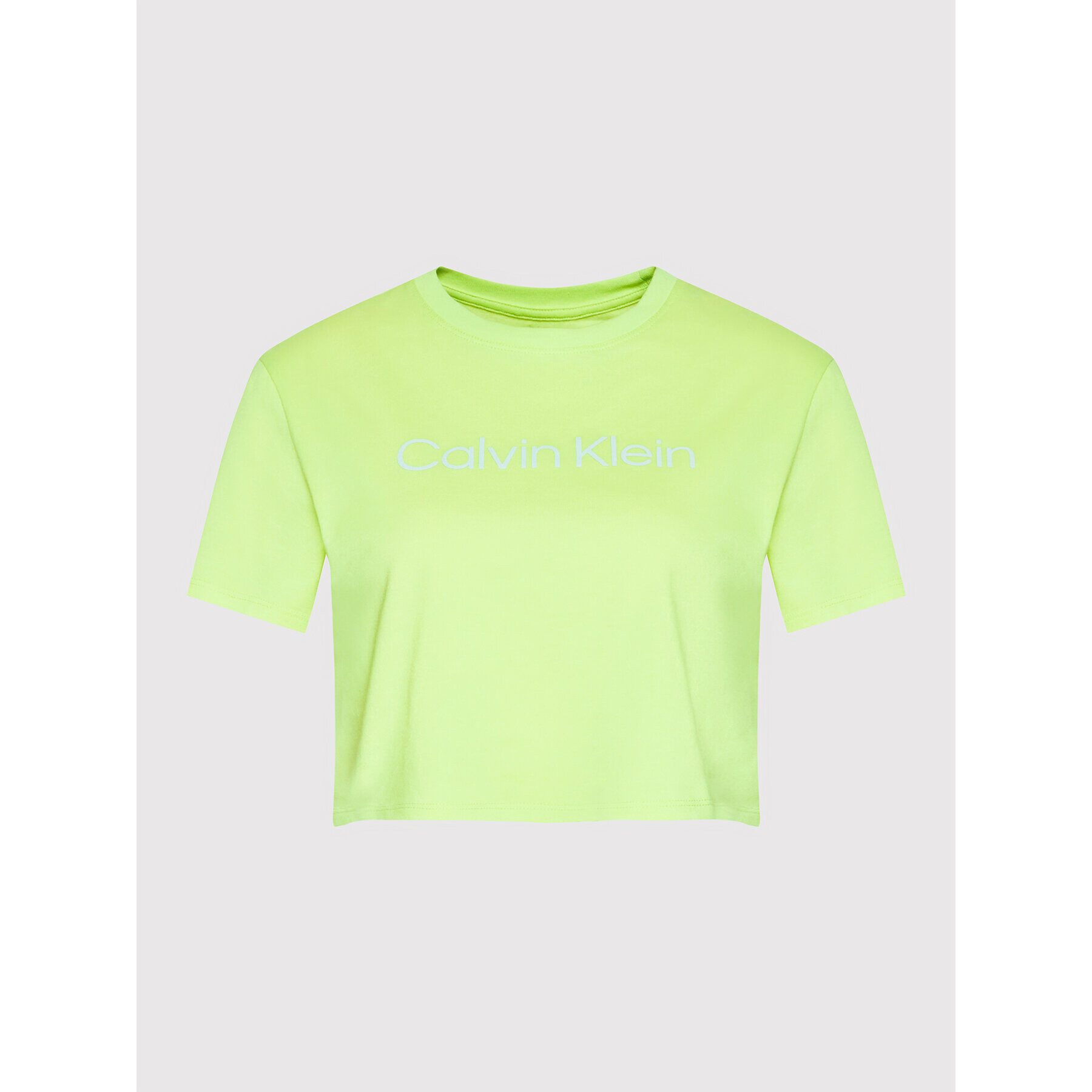 Calvin Klein Performance Tricou 00GWS2K187 Verde Cropped Fit - Pled.ro