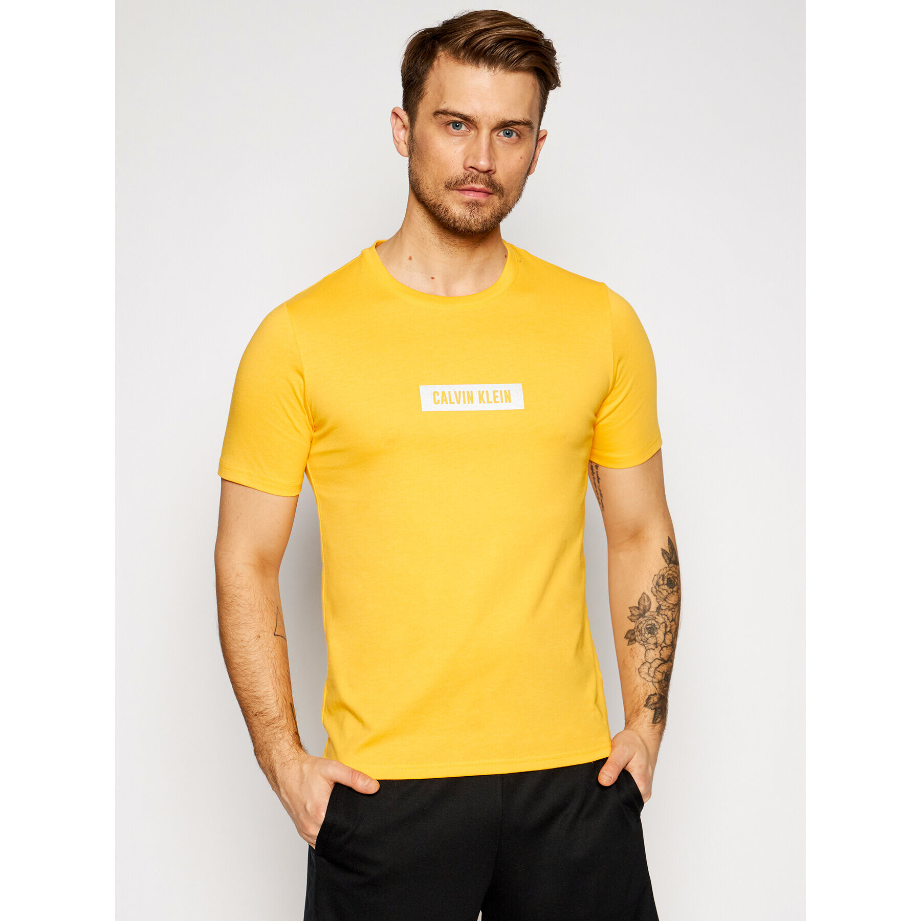 Calvin Klein Performance Tricou Pw 00GMS1K142 Galben Regular Fit - Pled.ro