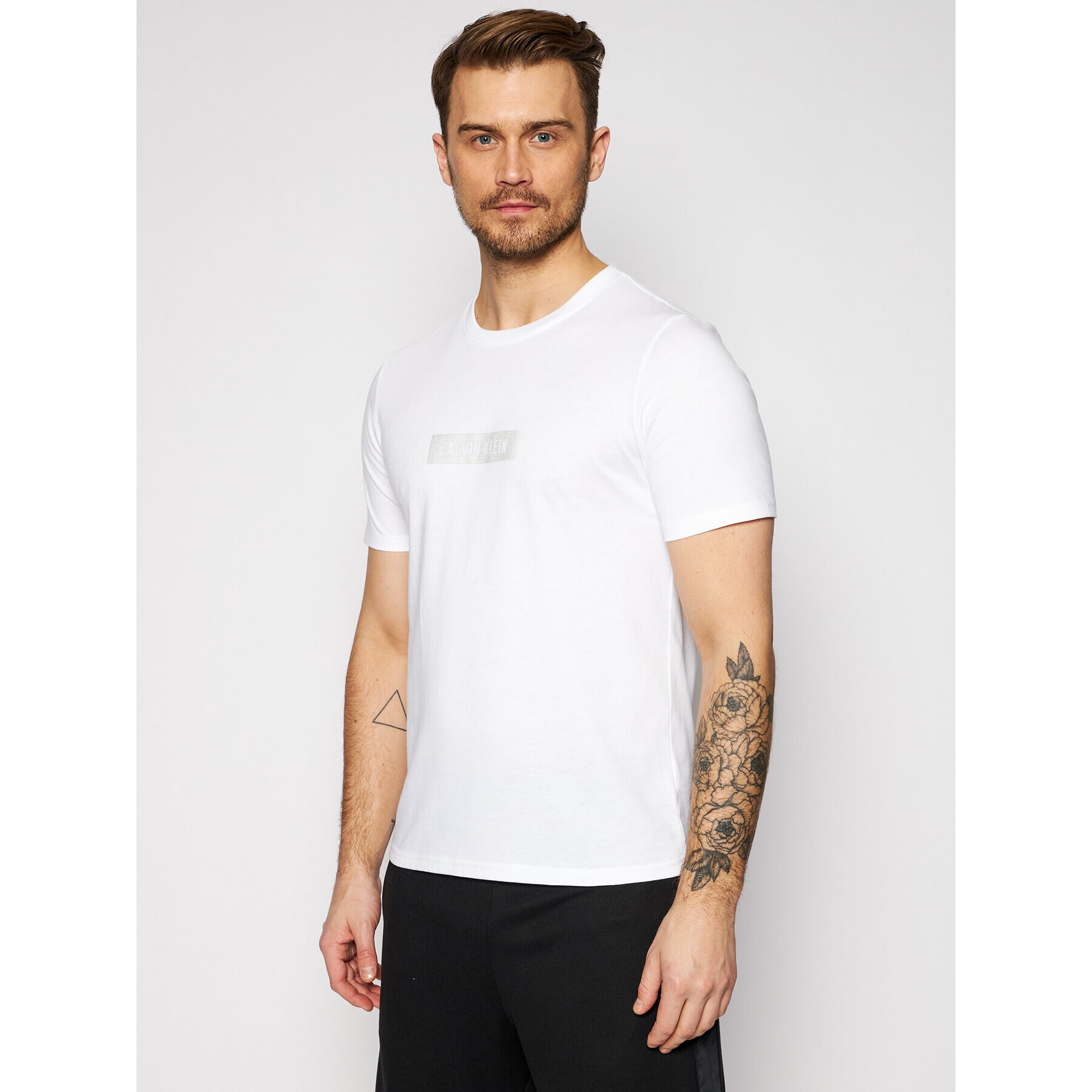 Calvin Klein Performance Tricou Pw-S/S 00GMS1K142 Alb Regular Fit - Pled.ro