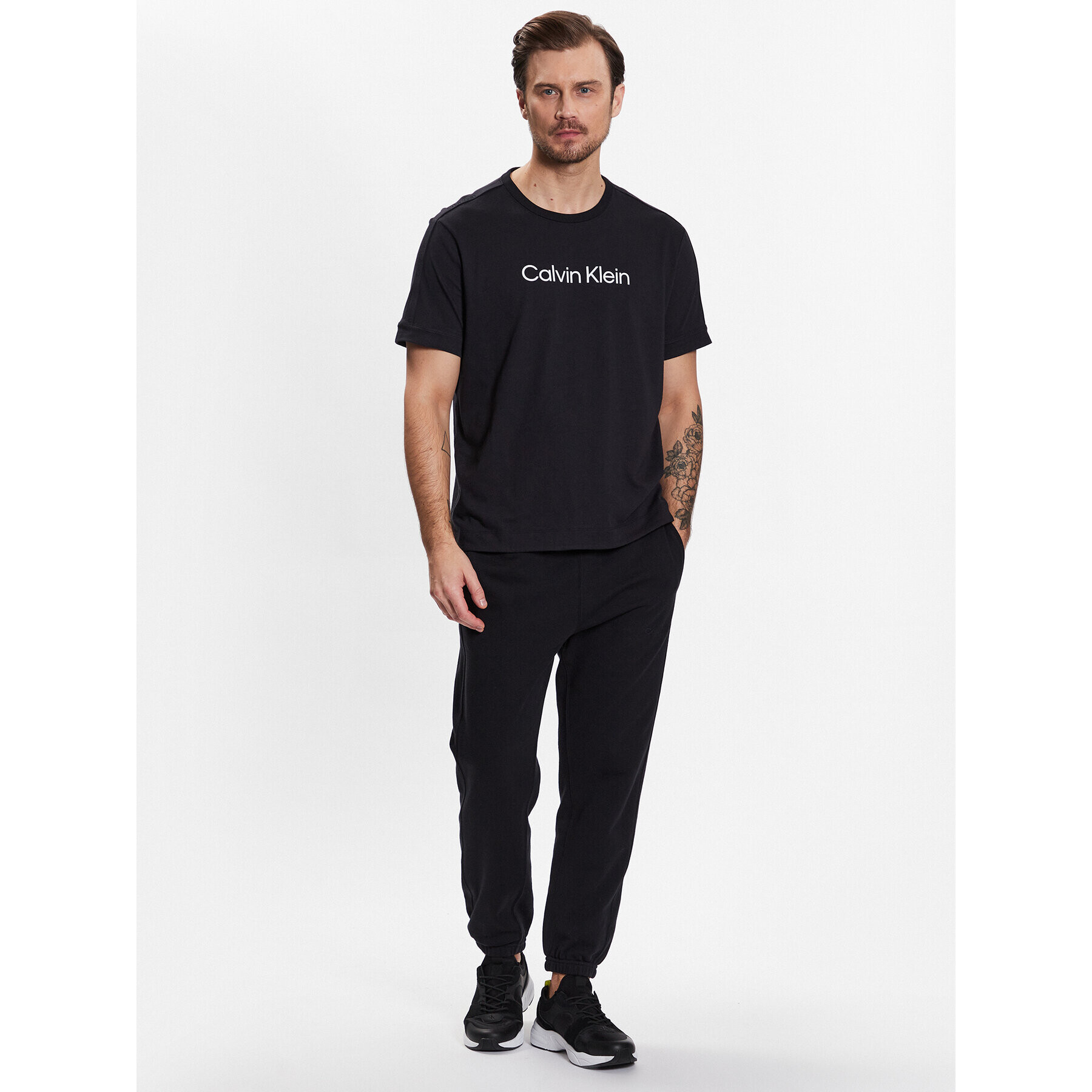 Calvin Klein Performance Tricou T-Shirt 00GMS3K104 Negru Regular Fit - Pled.ro