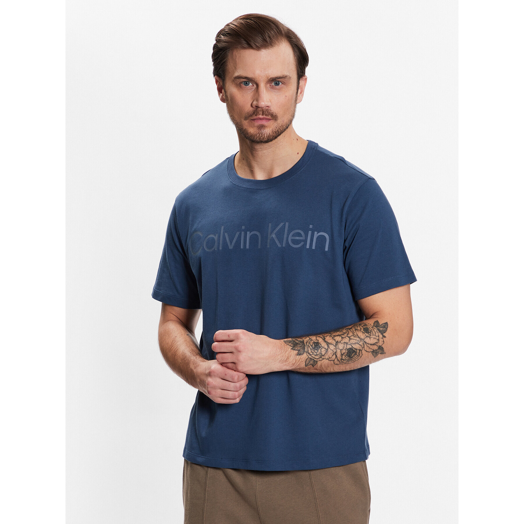 Calvin Klein Performance Tricou T-Shirt 00GMS3K109 Albastru Regular Fit - Pled.ro