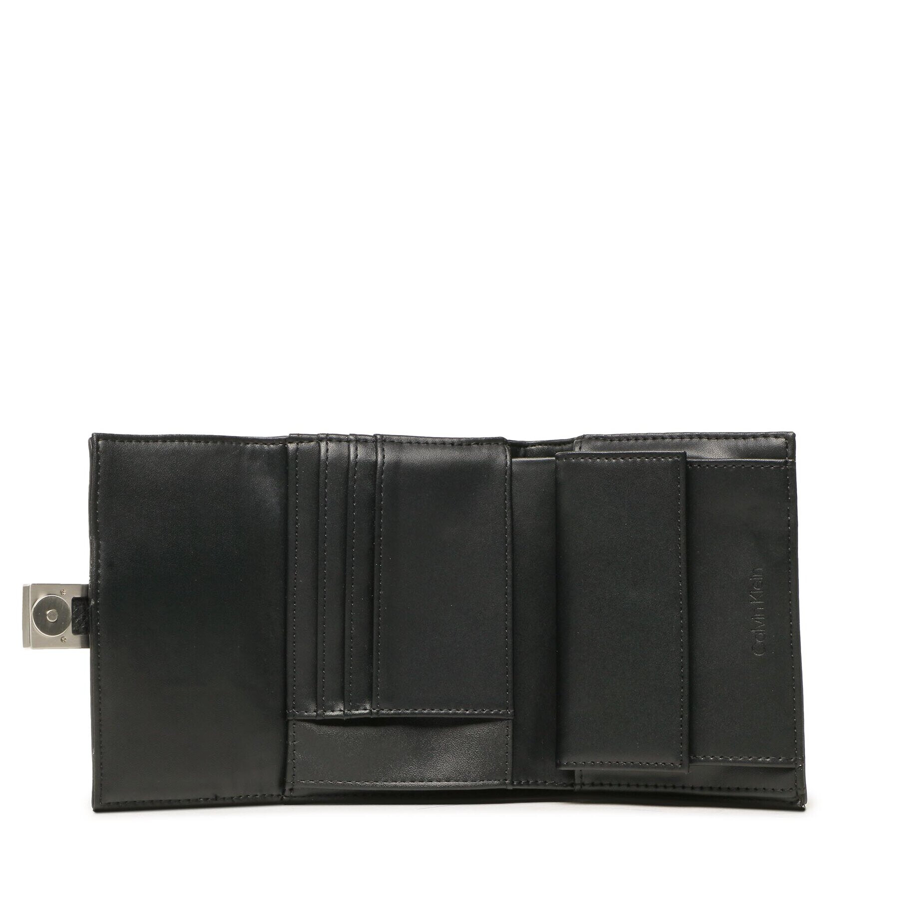 Calvin Klein Portofel Mare de Damă Ck Must Plus Trifold Wallet Md K60K610490 Negru - Pled.ro