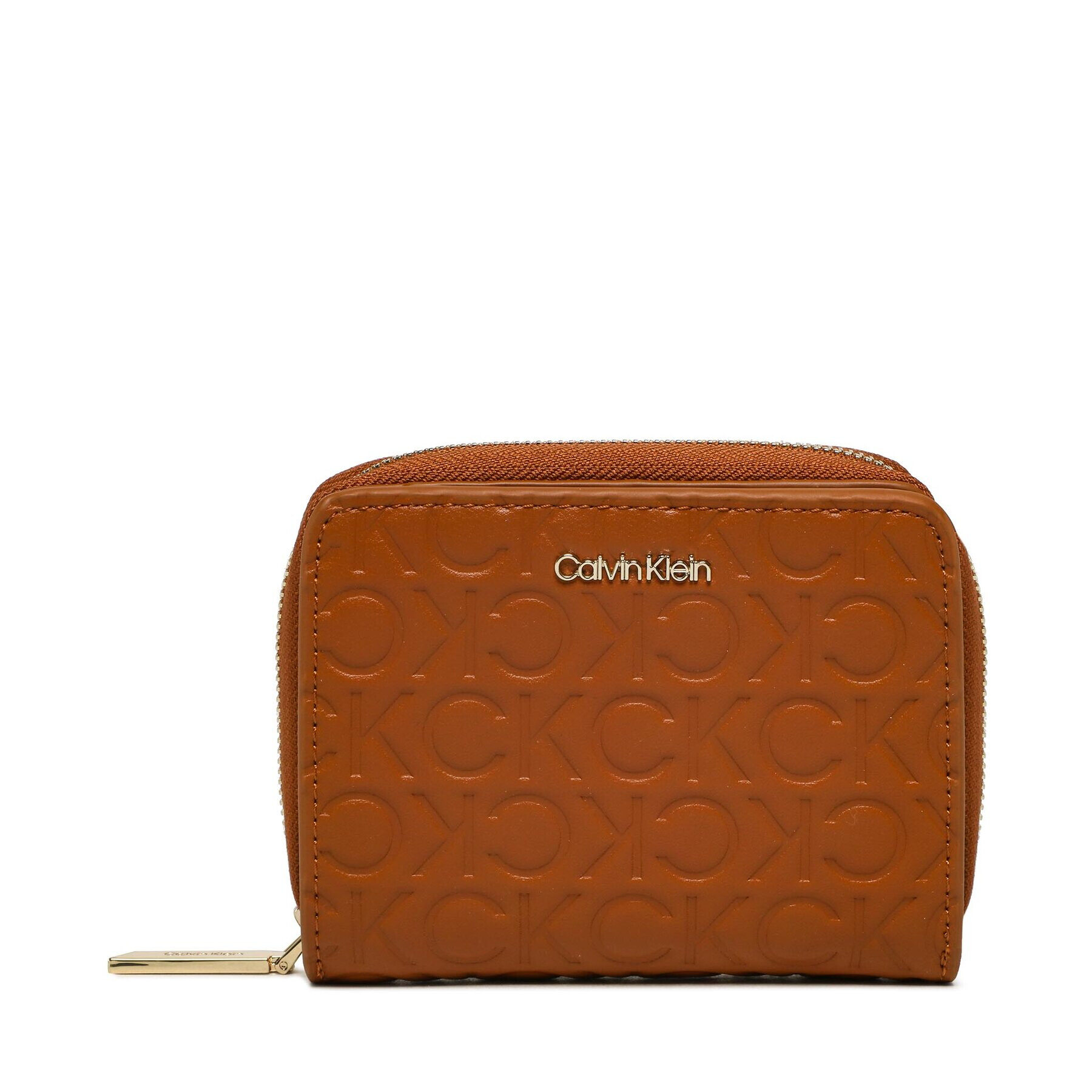 Calvin Klein Portofel Mare de Damă Ck Must Za Wallet Wf Md Emboss K60K610251 Maro - Pled.ro