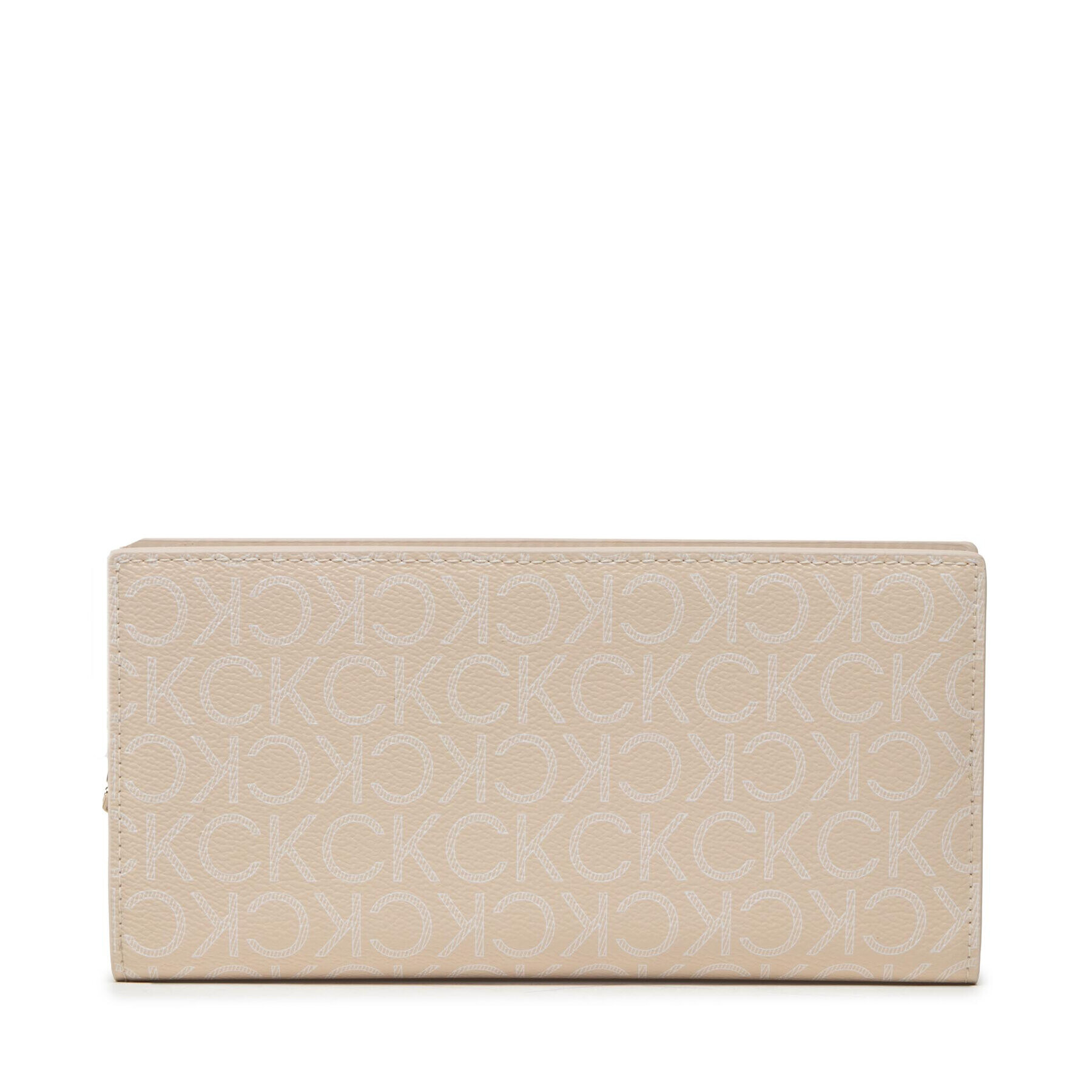 Calvin Klein Portofel Mare de Damă Dressed Business Wallet Mono K60K609488 Bej - Pled.ro