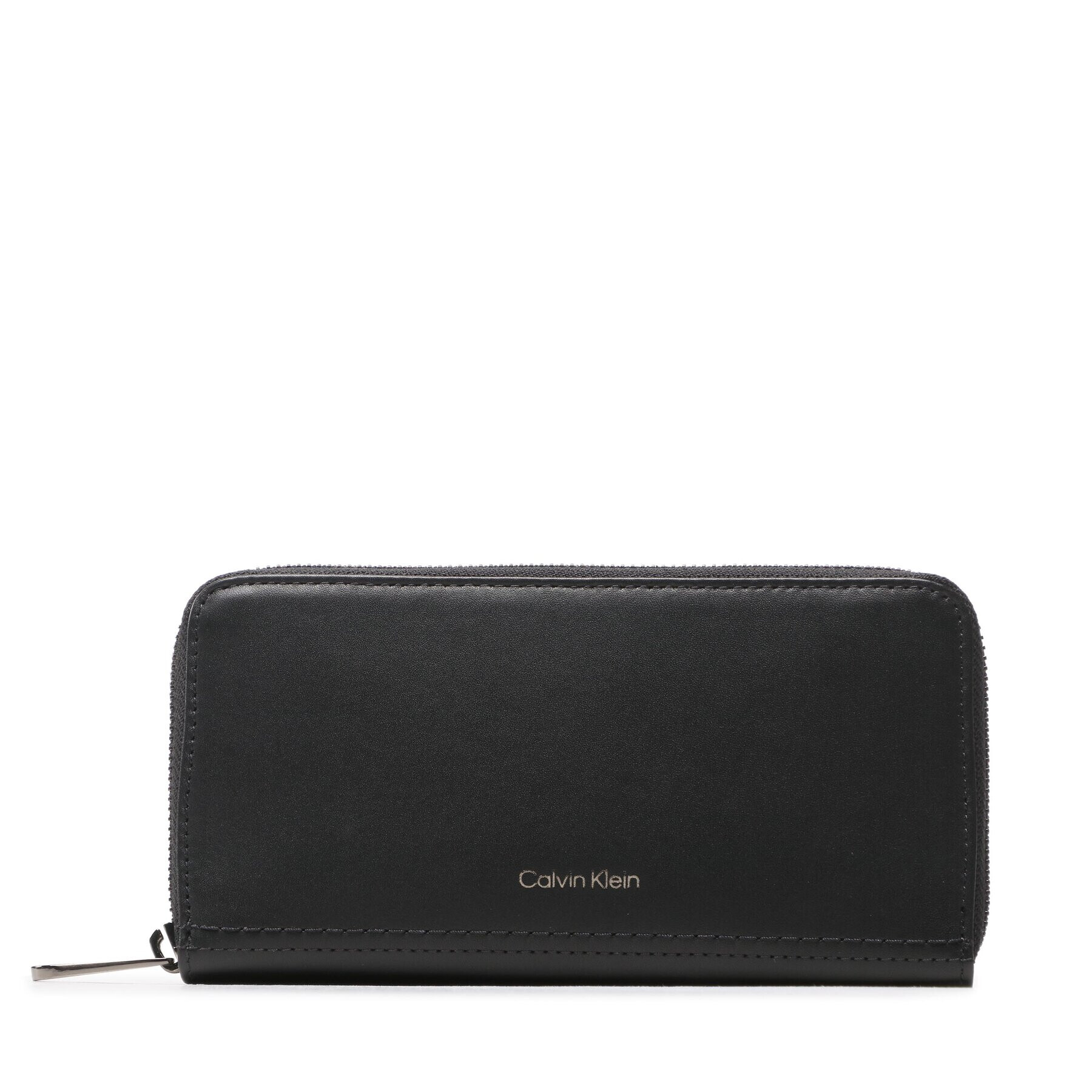 Calvin Klein Portofel Mare de Damă Duo Stitch Long Zip Around K50K510302 Negru - Pled.ro