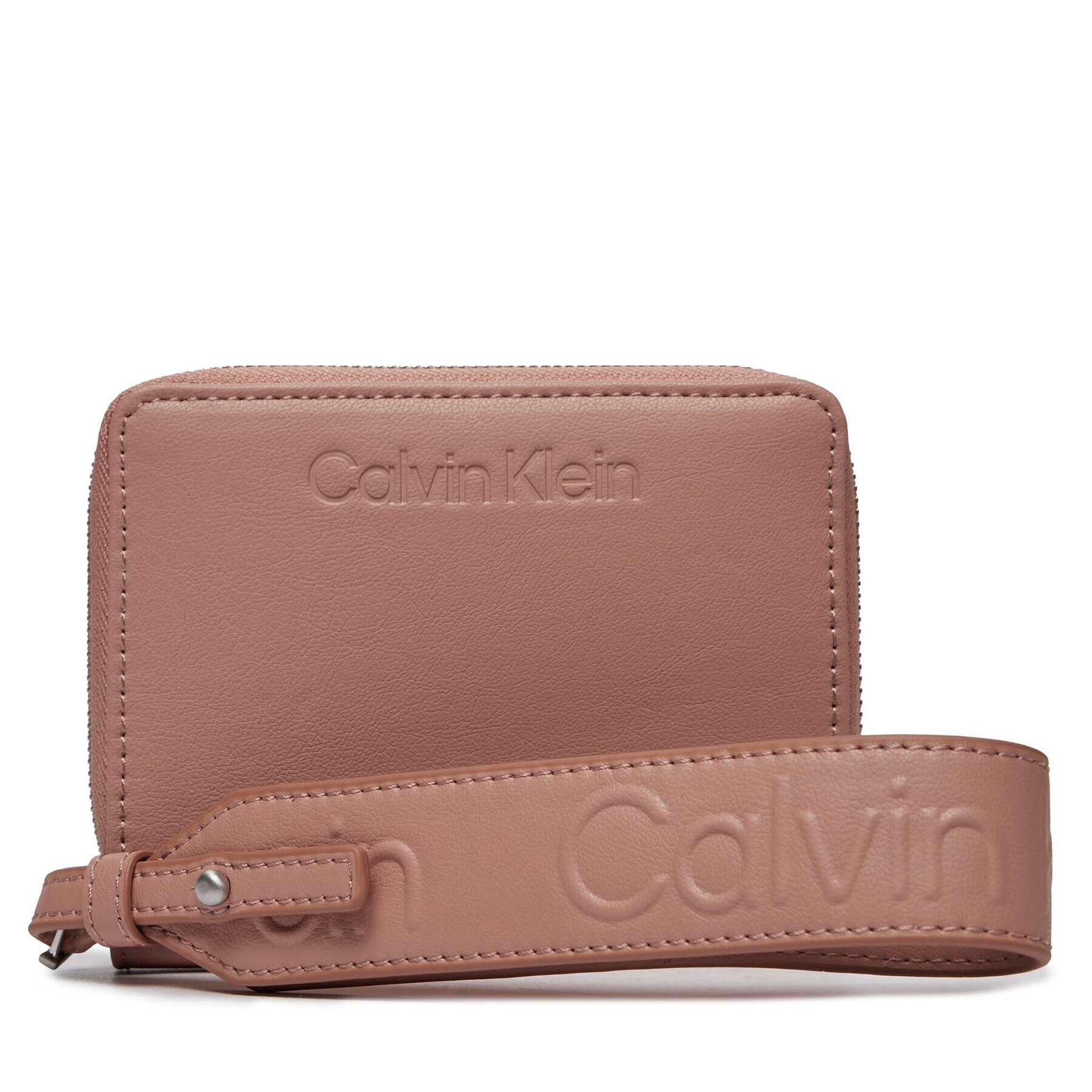 Calvin Klein Portofel Mare de Damă Gracie Wallet W/Strap Md K60K611387 Roz - Pled.ro