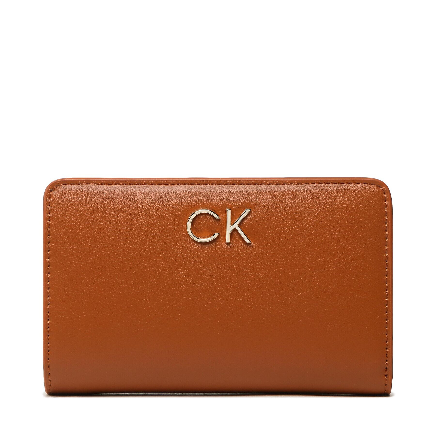 Calvin Klein Portofel Mare de Damă Re-Lock Bifold French Wallet K60K608992 Maro - Pled.ro