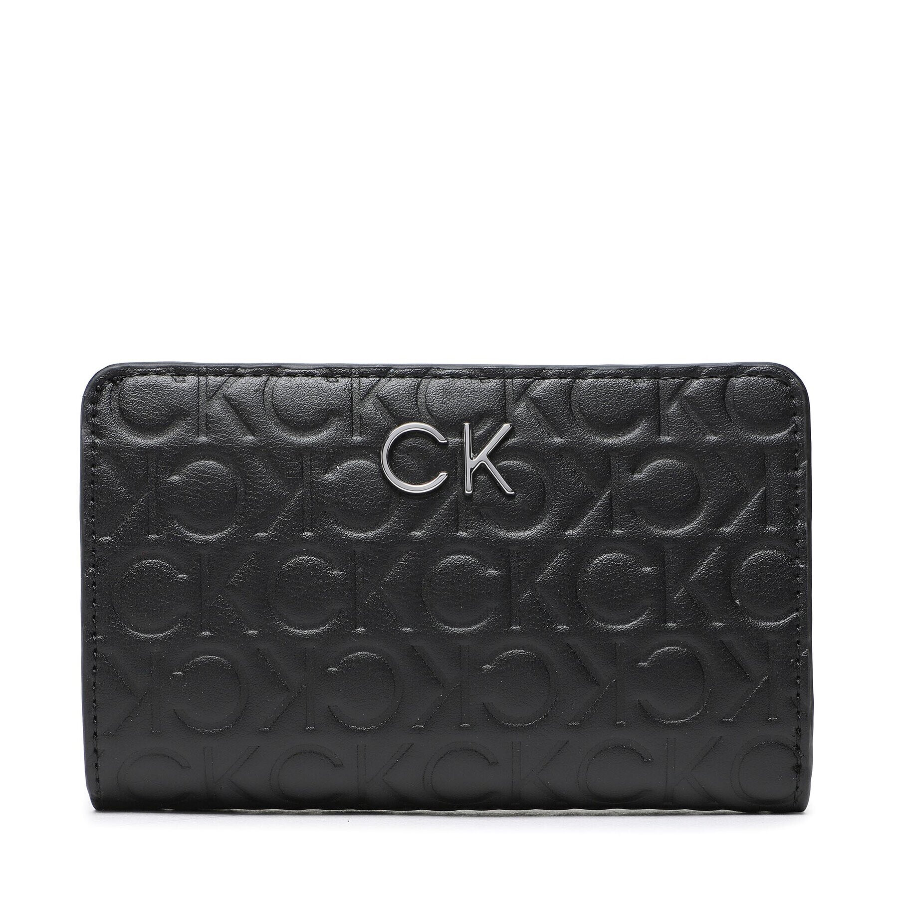 Calvin Klein Portofel Mare de Damă Re Lock Bifold Wallet Emb Mono K60K610240 Negru - Pled.ro