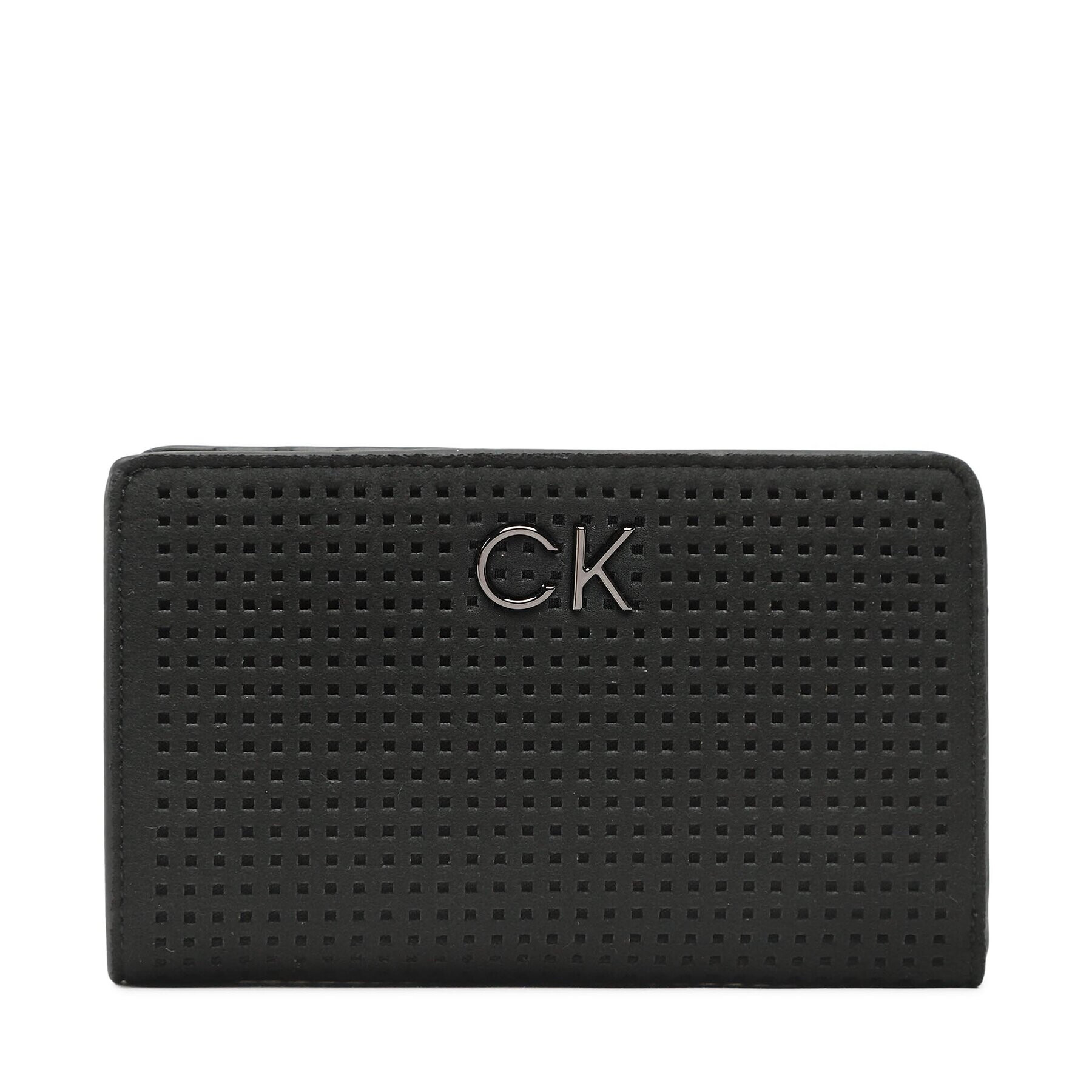 Calvin Klein Portofel Mare de Damă Re-Lock Bifold Wallet Perf Pu K60K610661 Negru - Pled.ro