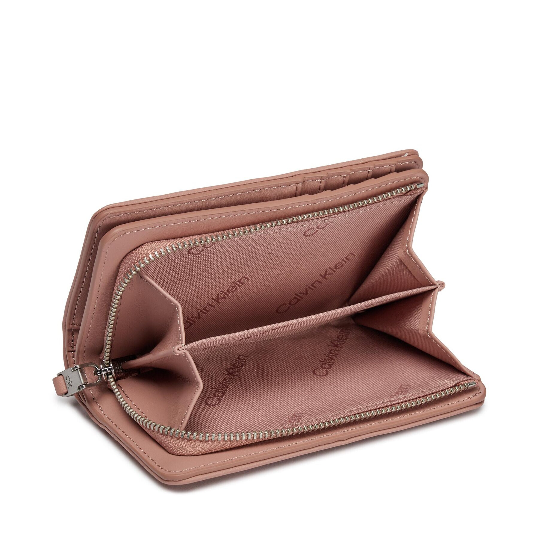 Calvin Klein Portofel Mare de Damă Re-Lock Quilt Bifold Wallet K60K611374 Roz - Pled.ro