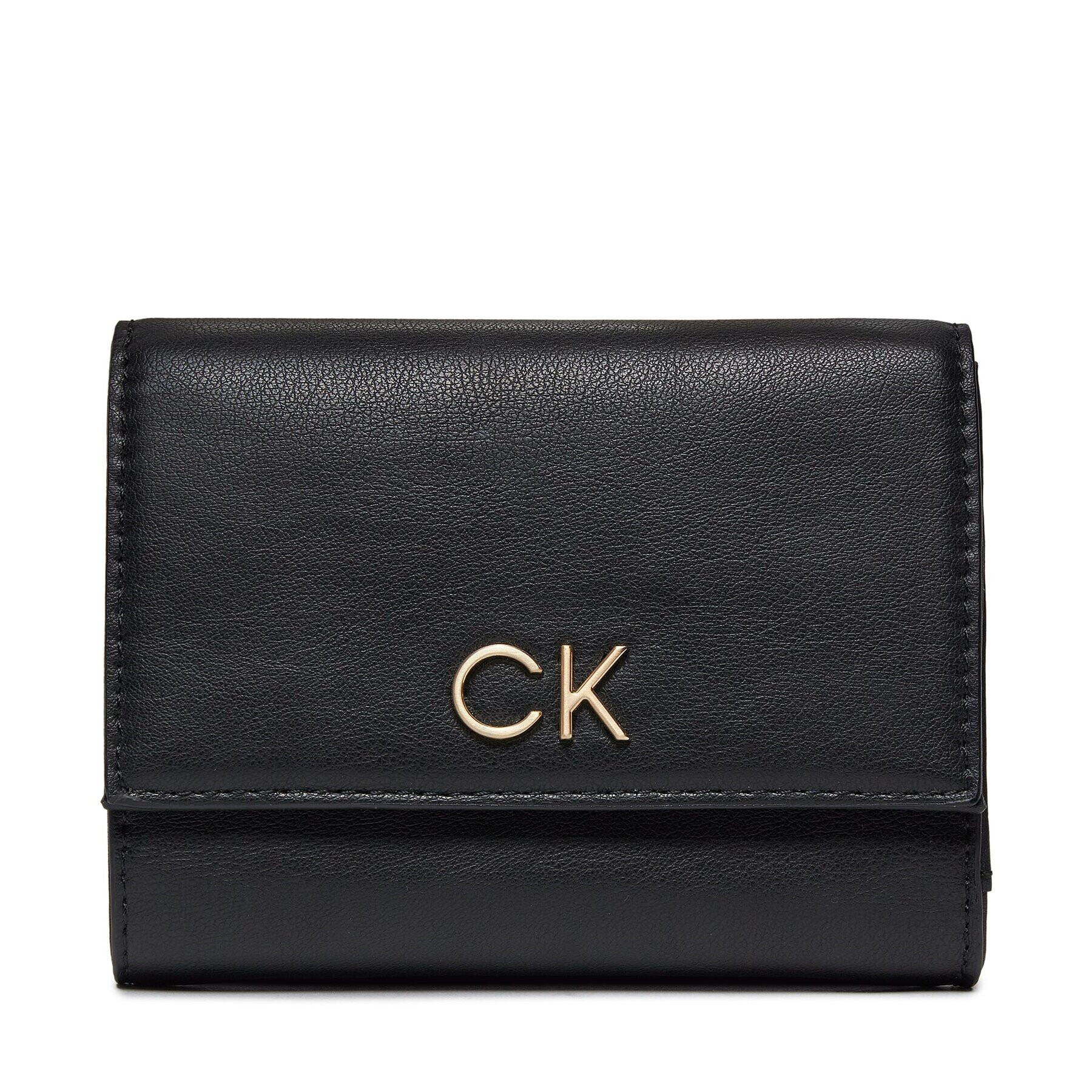 Calvin Klein Portofel Mare de Damă Re-Lock Trifold Md K60K608994 Negru - Pled.ro