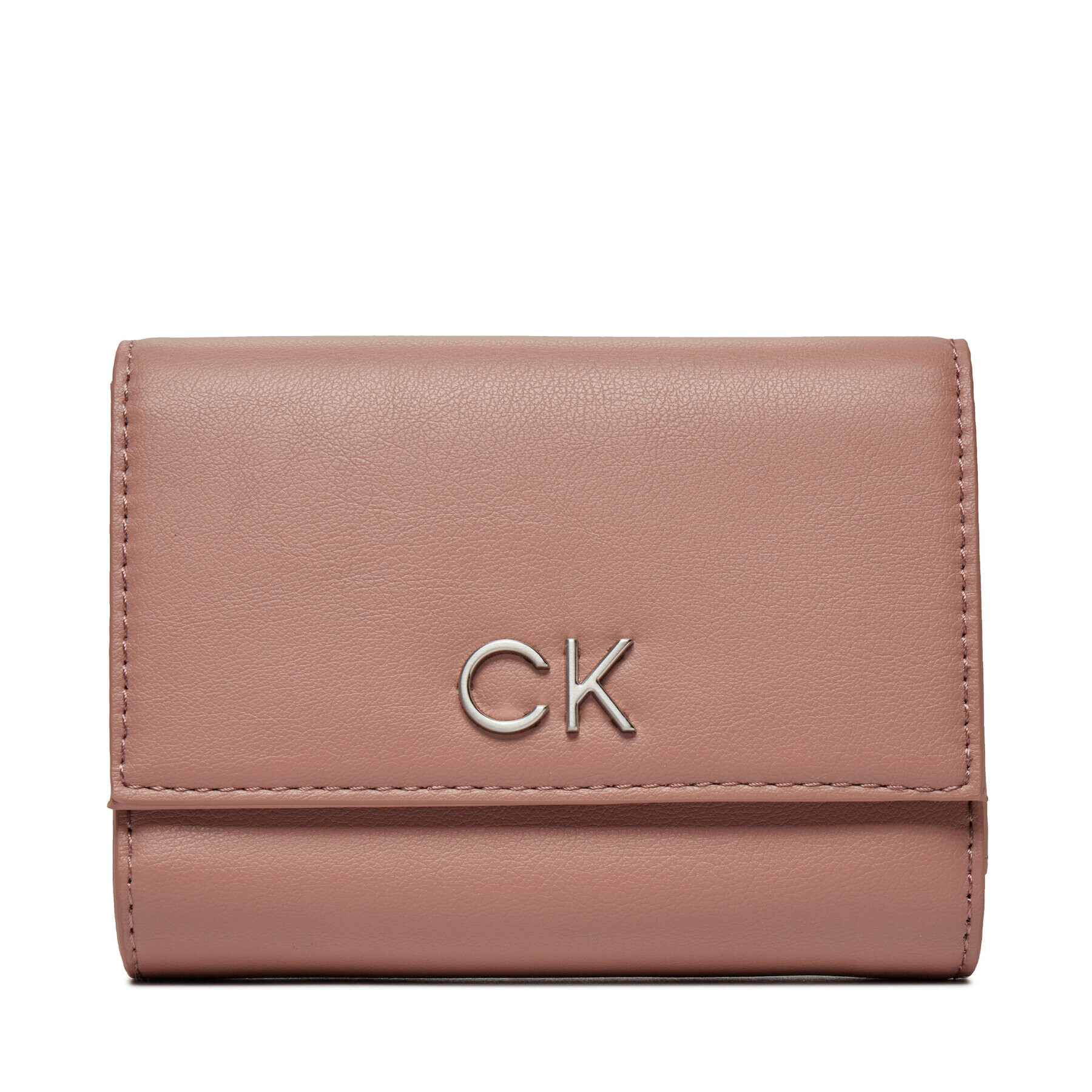 Calvin Klein Portofel Mare de Damă Re-Lock Trifold Md K60K608994 Roz - Pled.ro