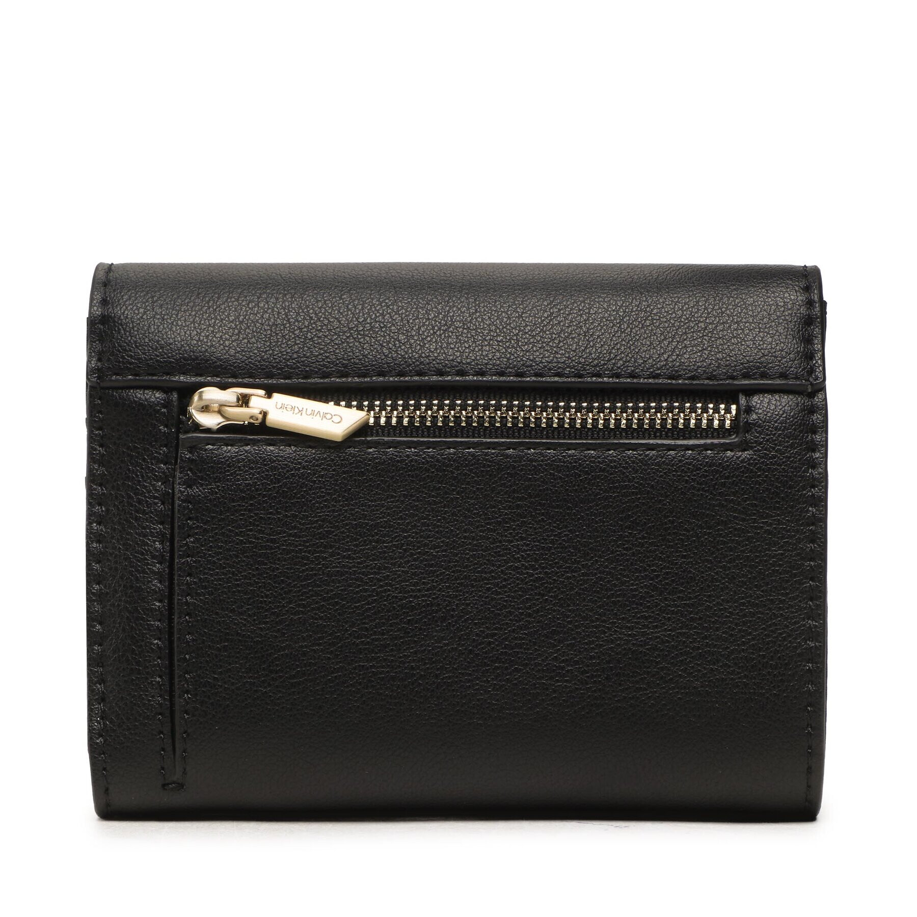 Calvin Klein Portofel Mare de Damă Re-Lock Trifold Md Pbl K60K610969 Placat cu rodiu negru - Pled.ro