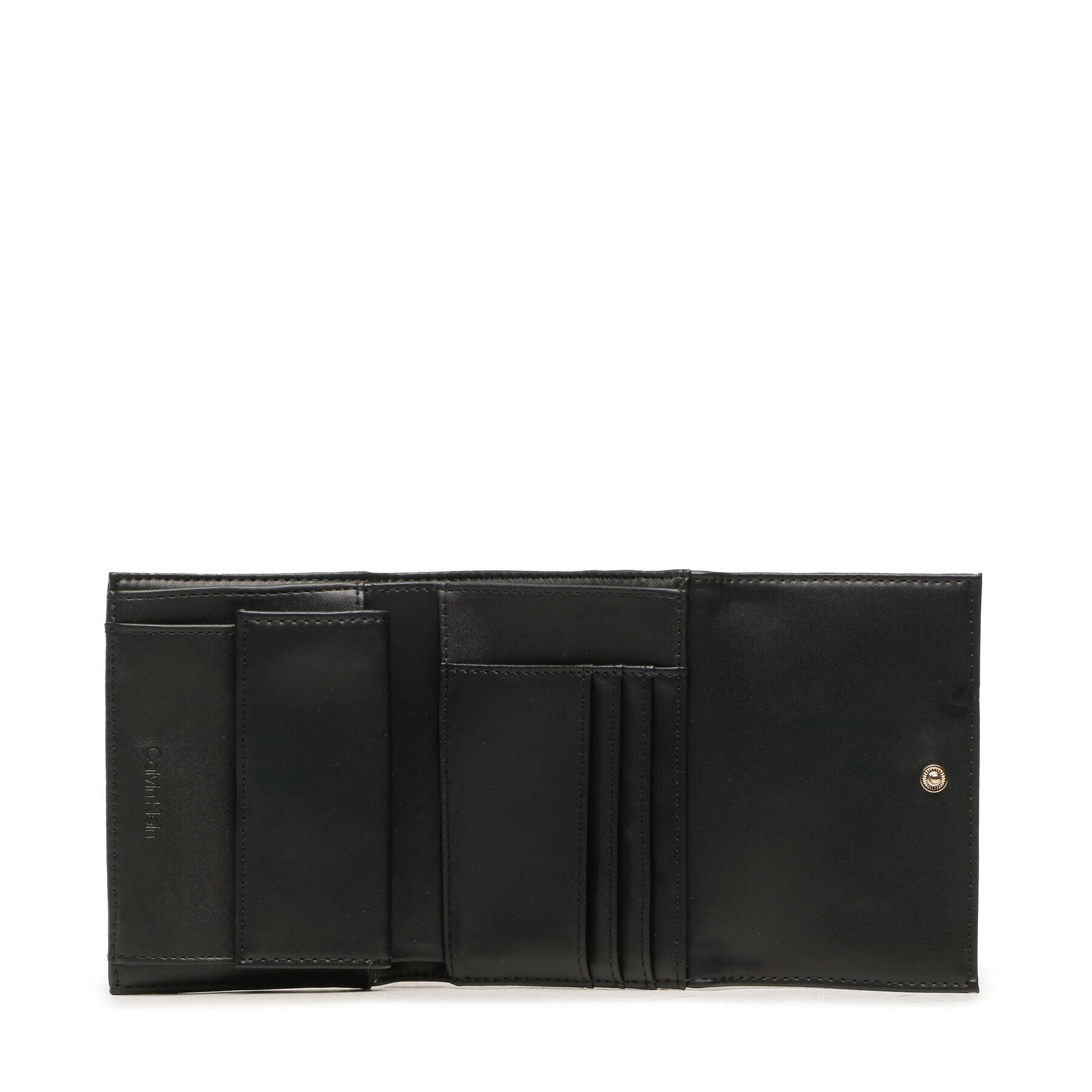 Calvin Klein Portofel Mare de Damă Re-Lock Trifold Md Pbl K60K610969 Placat cu rodiu negru - Pled.ro