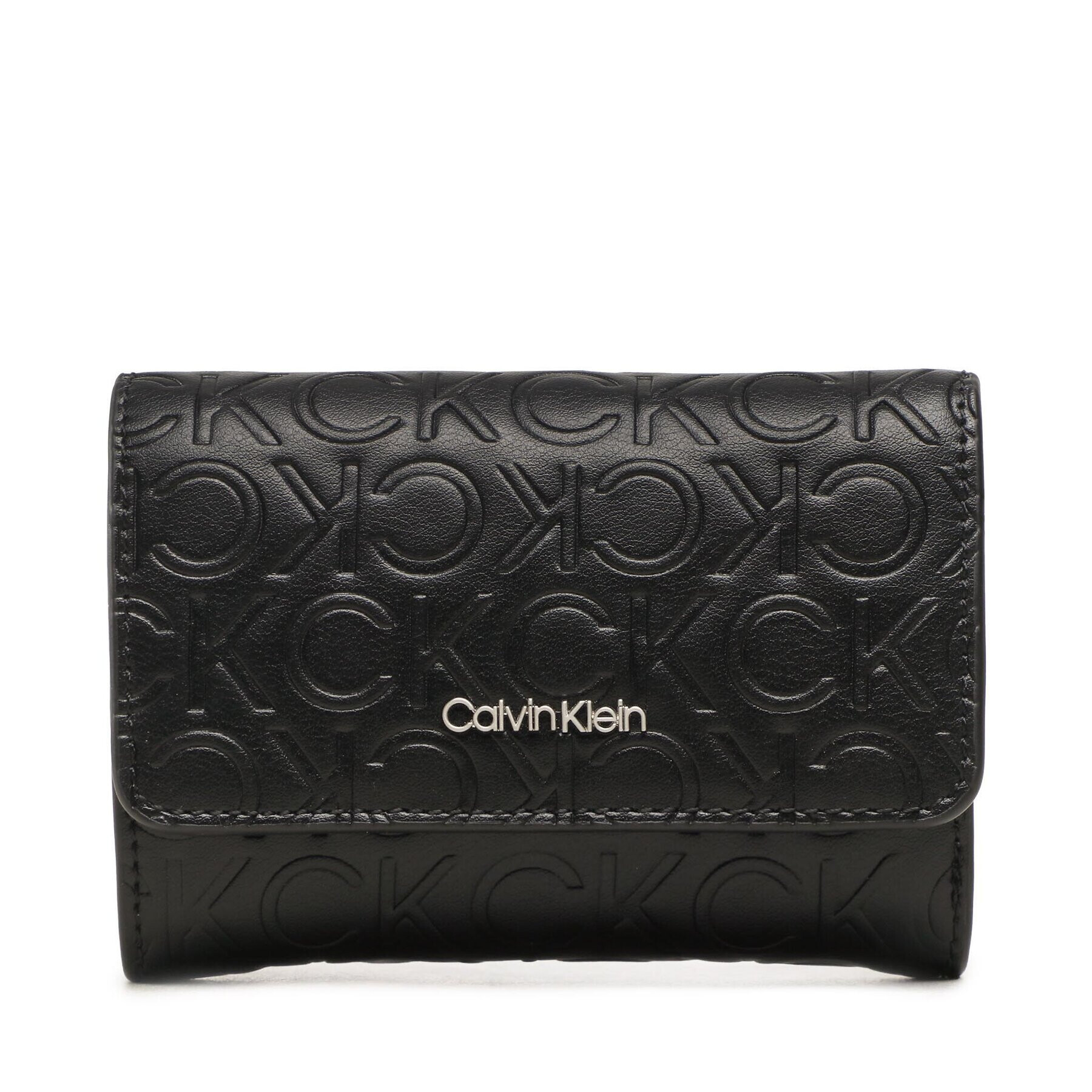 Calvin Klein Portofel Mic de Damă Ck Must Trifold Sm/Emb Mono K60K610951 Negru - Pled.ro