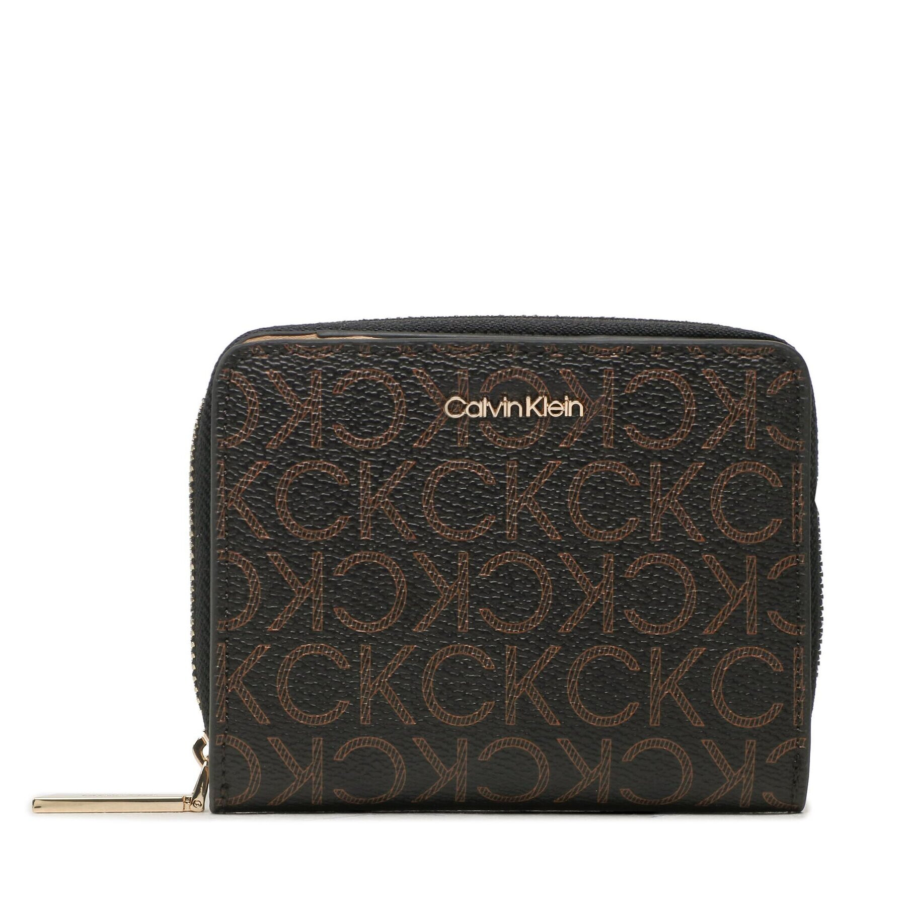 Calvin Klein Portofel Mic de Damă Ck Must Z/A Wllt W/Flap Md Mono K60K608910 Maro - Pled.ro