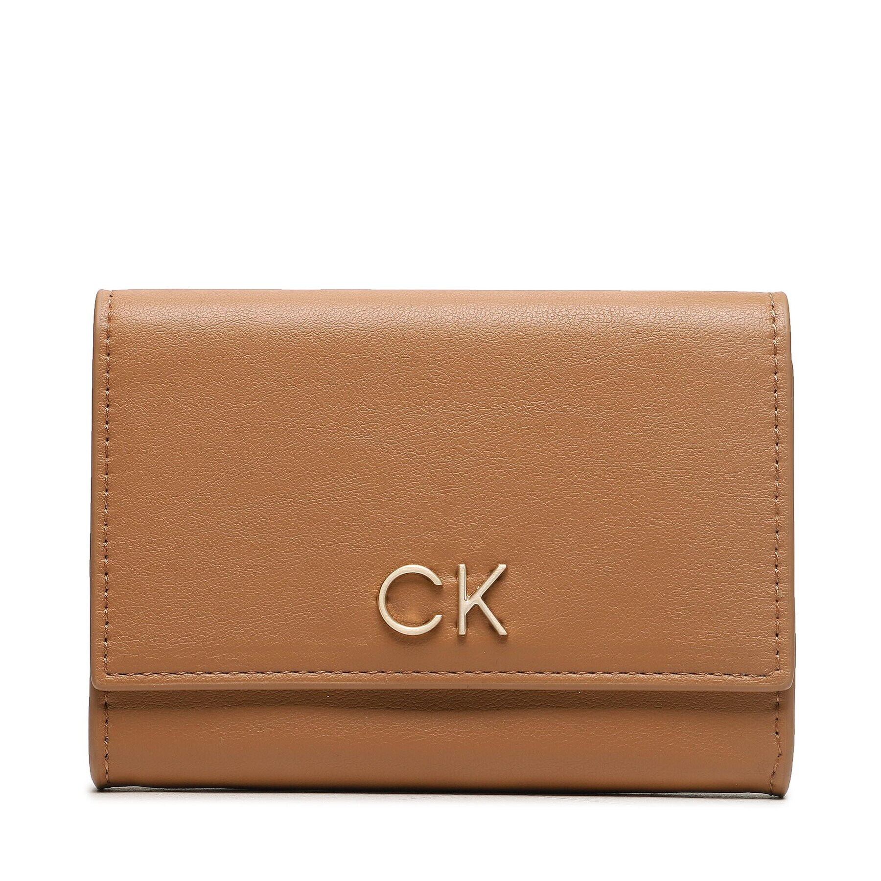 Calvin Klein Portofel Mic de Damă Re-Lock Bifold & Cardholder Sm K60K611092 Maro - Pled.ro