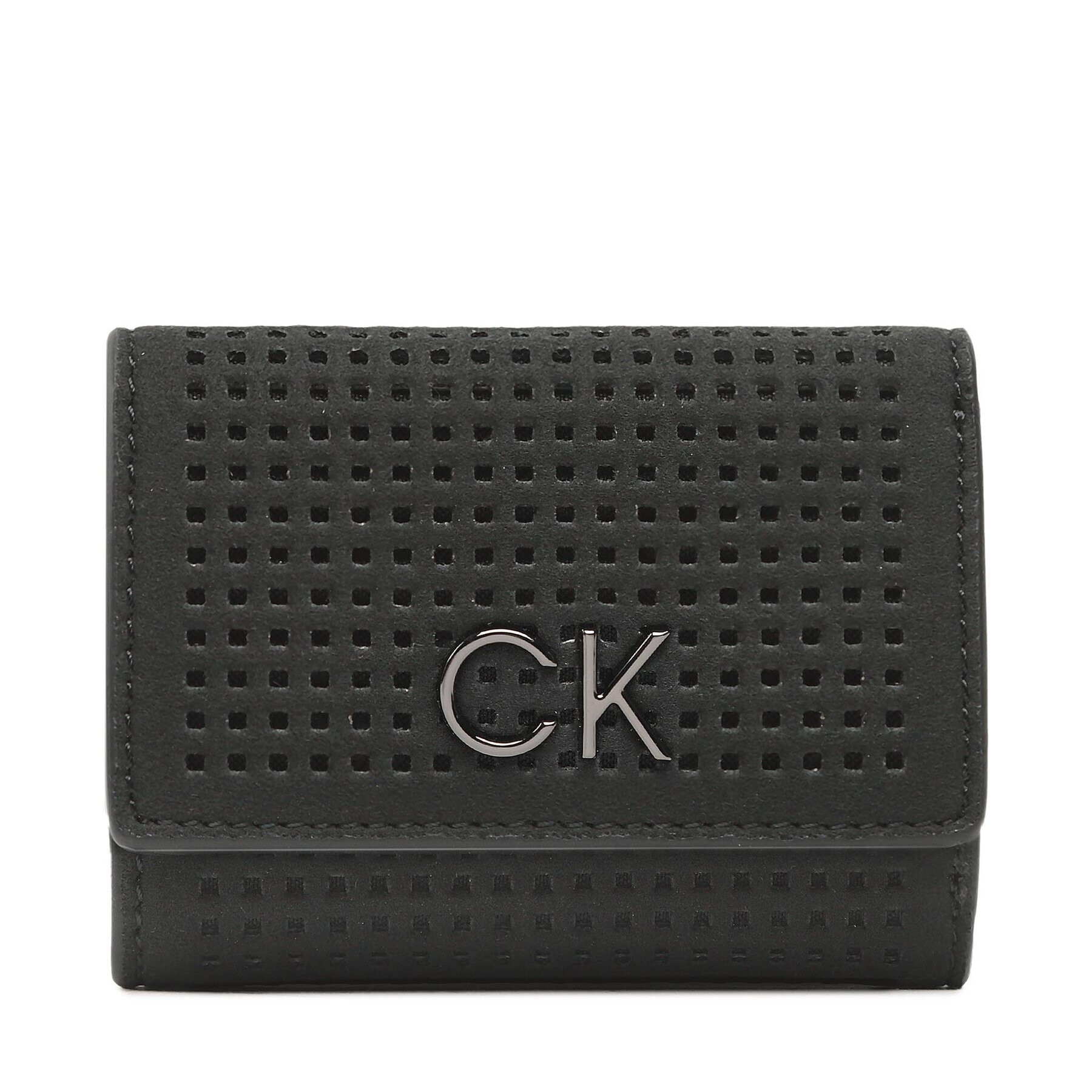 Calvin Klein Portofel Mic de Damă Re-Lock Trifold Xxs Perf K60K610662 Negru - Pled.ro