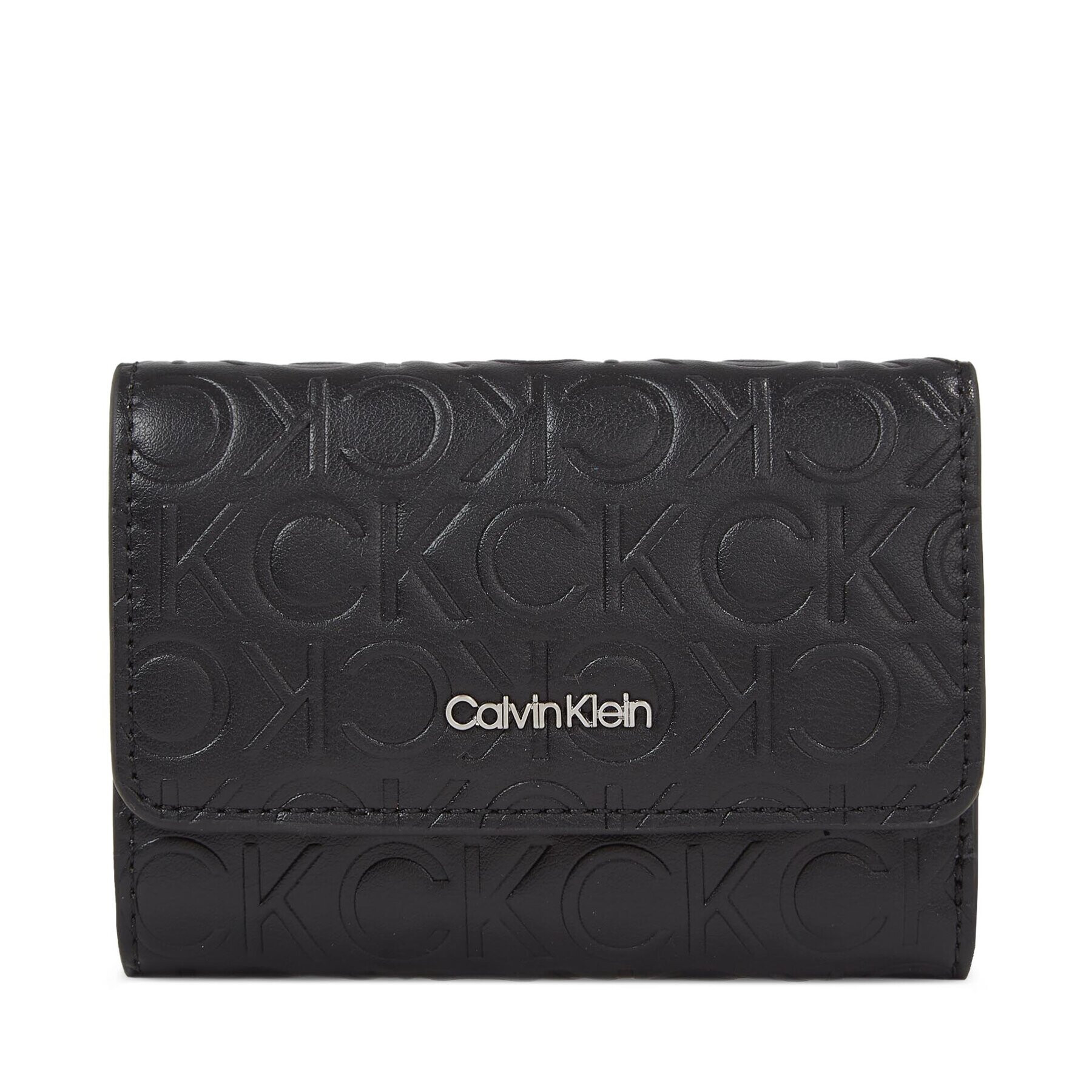 Calvin Klein Portofel pentru femei Ck Must Trifold Sm Emb K60K611325 Negru - Pled.ro