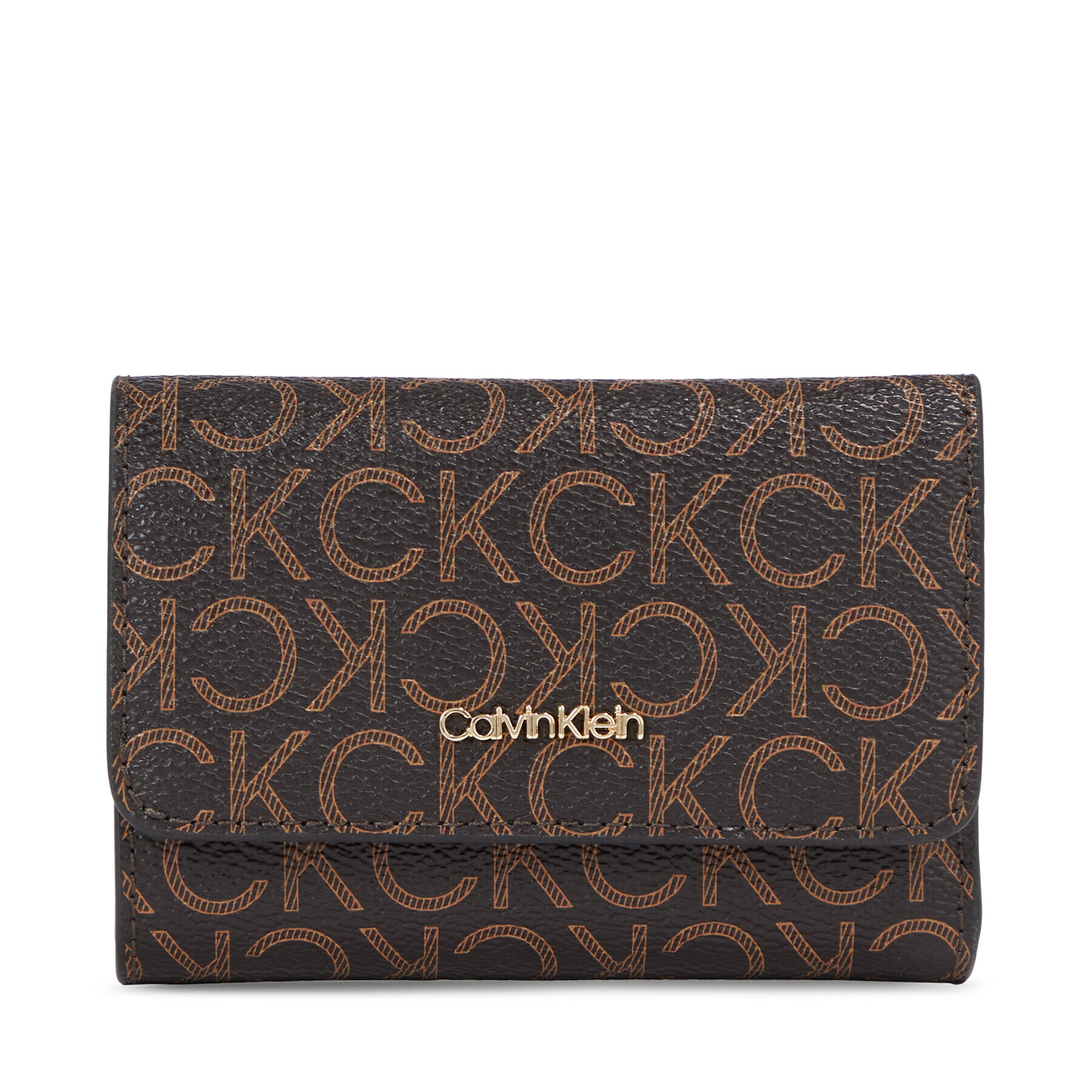 Calvin Klein Portofel pentru femei Ck Must Trifold Sm-Mono K60K611324 Maro - Pled.ro