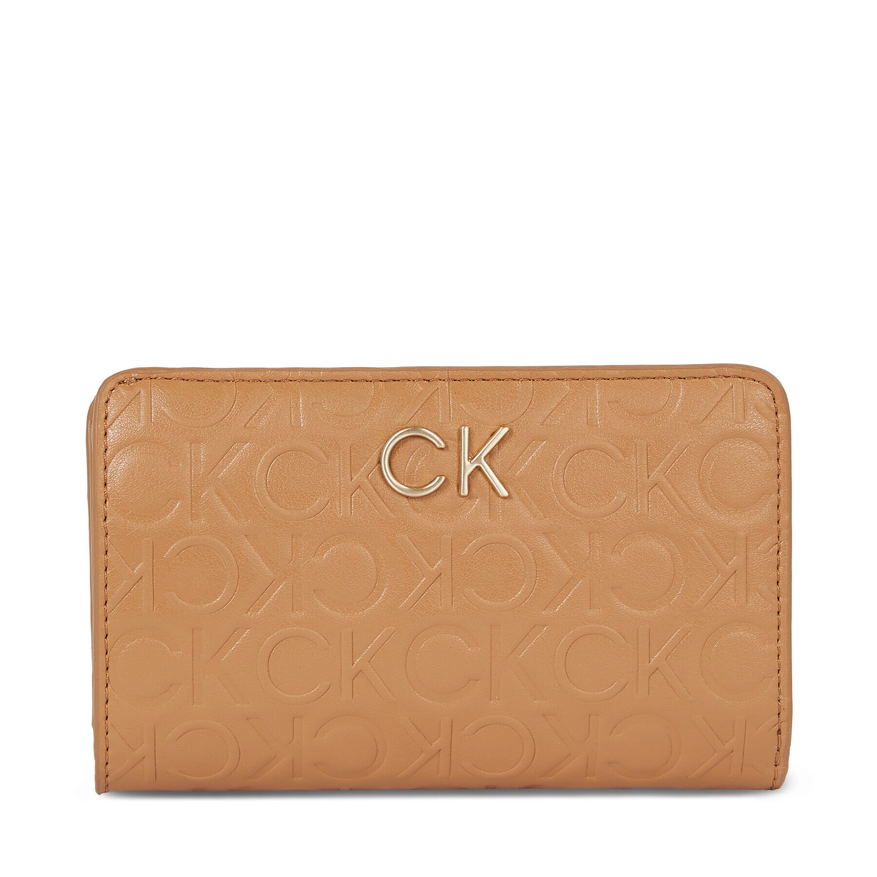 Calvin Klein Portofel pentru femei Re-Lock Bifold Fr Wallet Emb K60K611318 Maro - Pled.ro