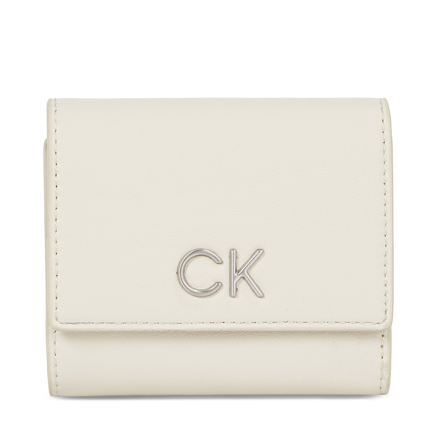 Calvin Klein Portofel pentru femei Re-Lock Trifold Xs K60K611094 Écru - Pled.ro