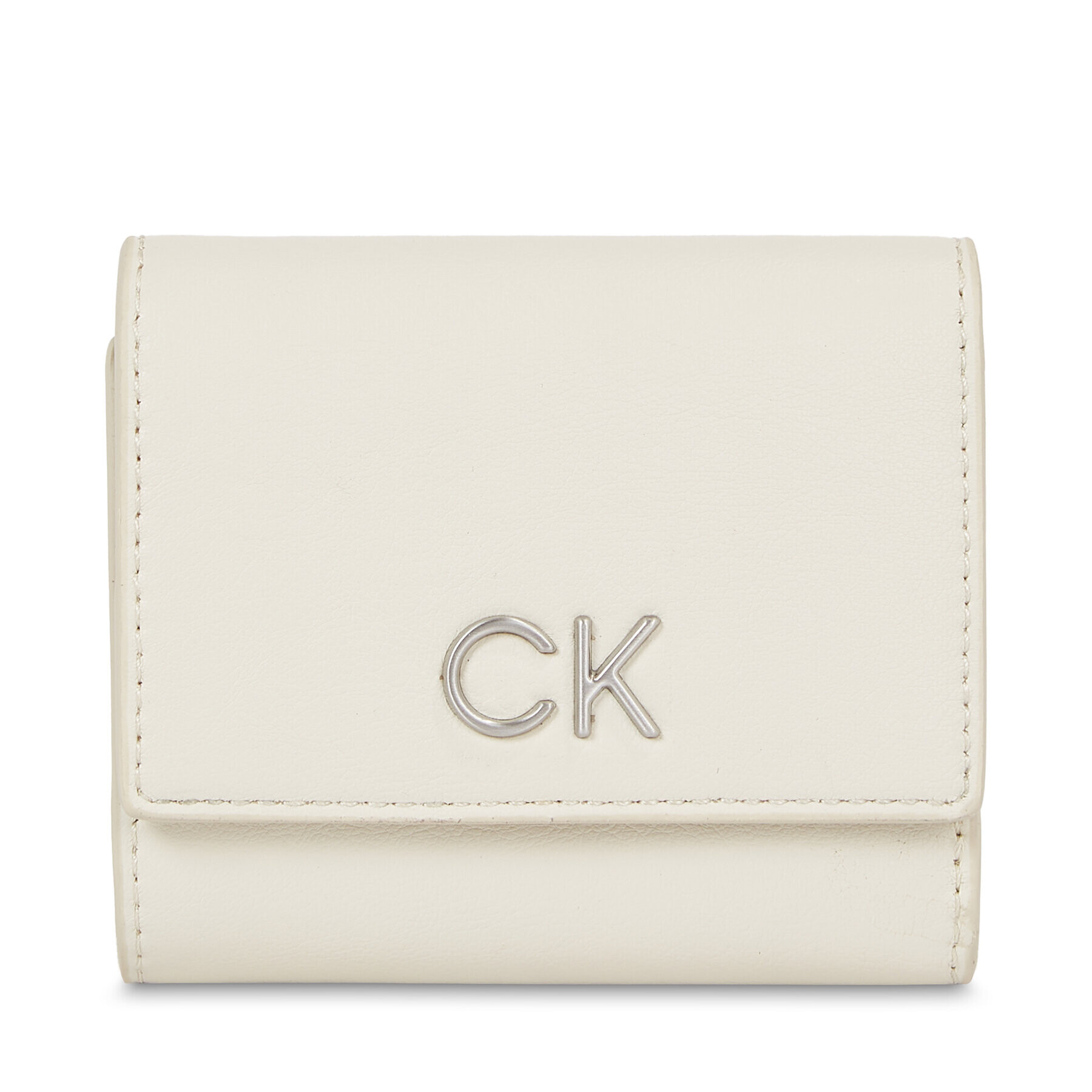 Calvin Klein Portofel pentru femei Re-Lock Trifold Xs K60K611094 Écru - Pled.ro