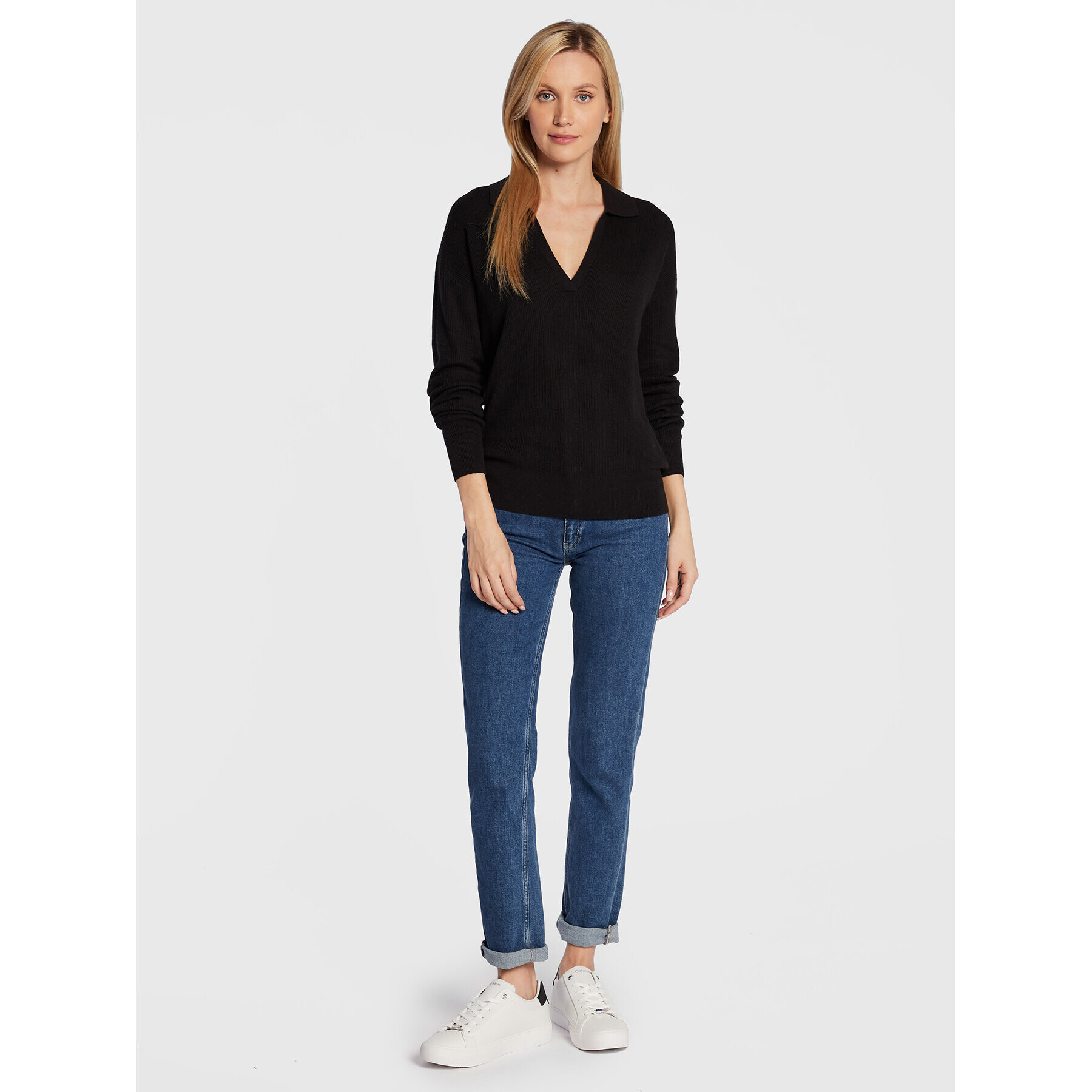 Calvin Klein Pulover K20K204768 Negru Relaxed Fit - Pled.ro