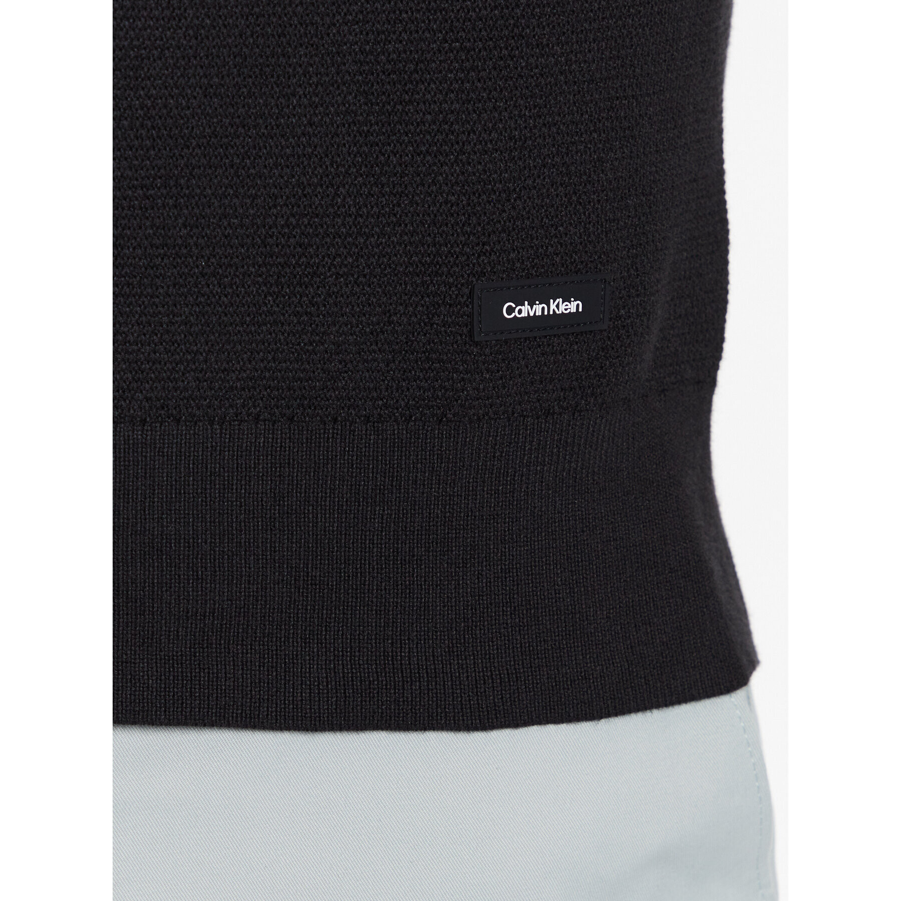 Calvin Klein Pulover Structure Cn Sweater K10K111012 Negru Regular Fit - Pled.ro