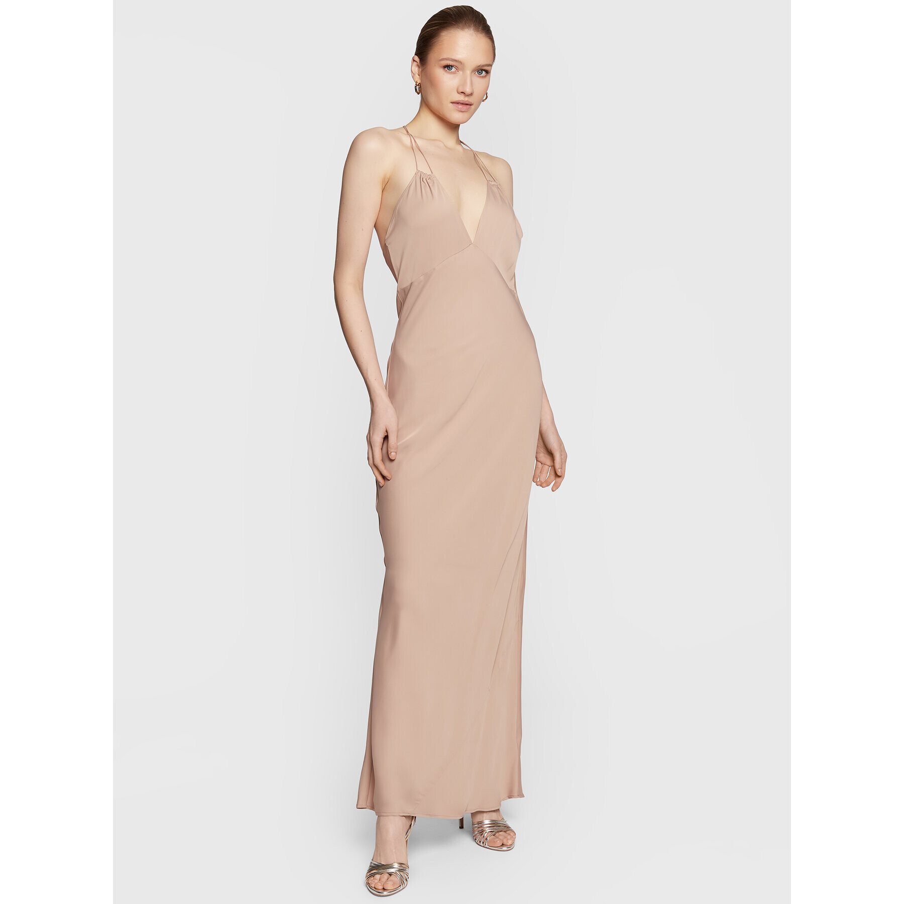 Calvin Klein Rochie de seară Shine Slip K20K205019 Bej Regular Fit - Pled.ro