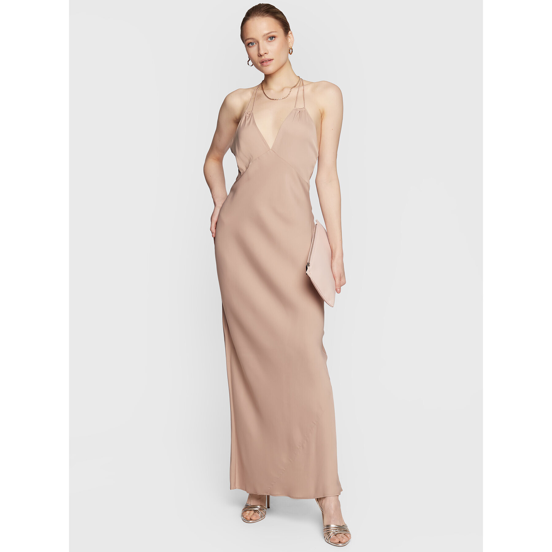 Calvin Klein Rochie de seară Shine Slip K20K205019 Bej Regular Fit - Pled.ro