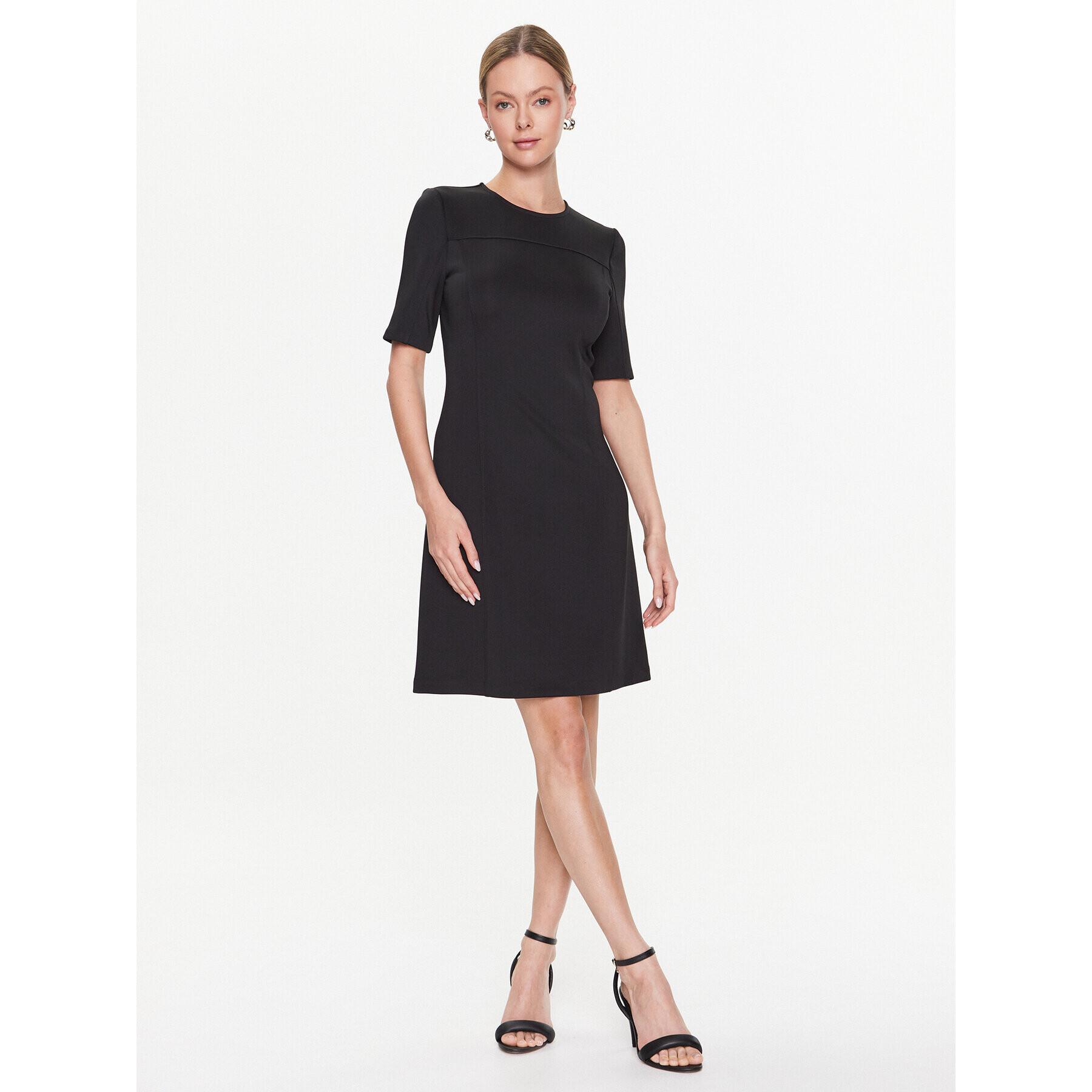 Calvin Klein Rochie de zi Technical Knit Mini Dress K20K205513 Negru Regular Fit - Pled.ro