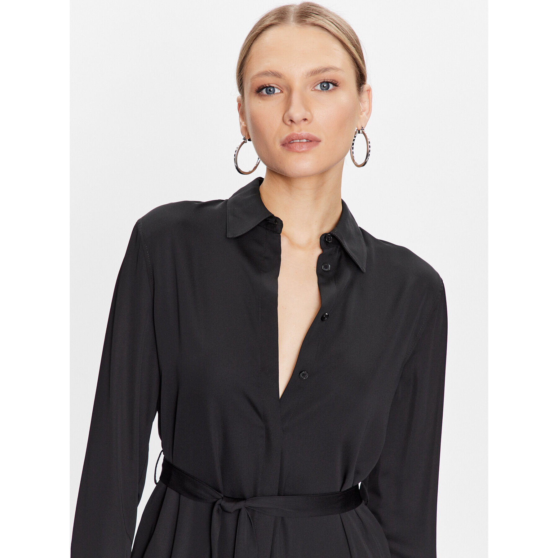 Calvin Klein Rochie tip cămașă K20K205218 Negru Regular Fit - Pled.ro