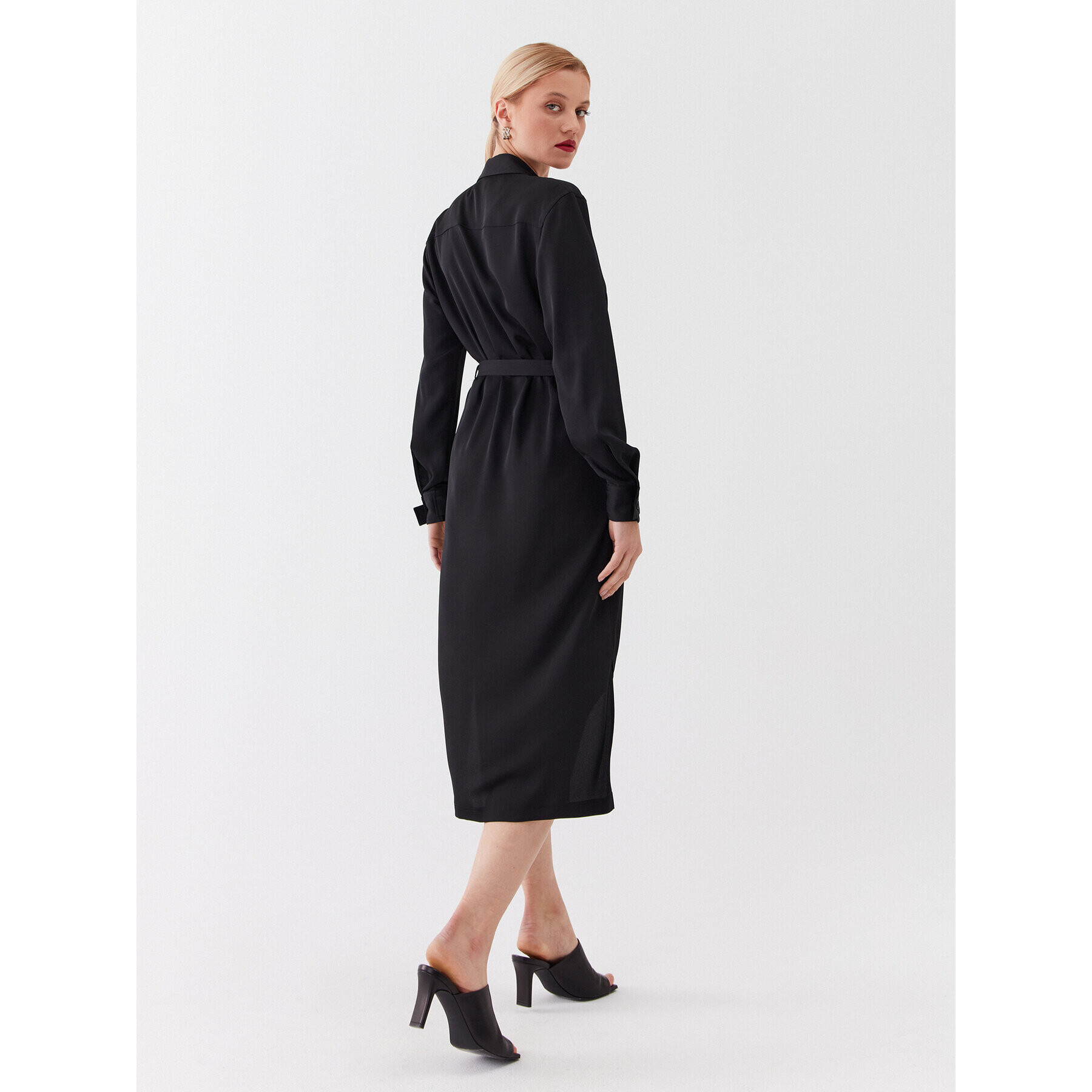 Calvin Klein Rochie tip cămașă K20K205697 Negru Regular Fit - Pled.ro