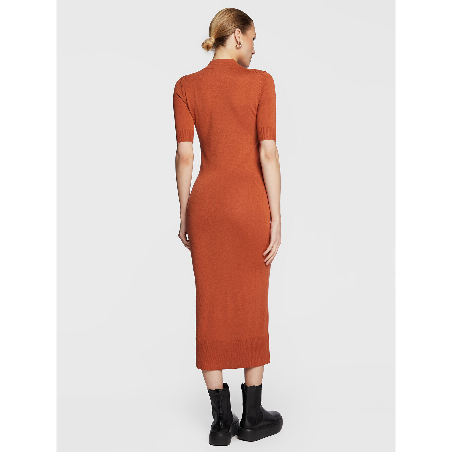 Calvin Klein Rochie tricotată Extra Fine Wool K20K205035 Portocaliu Regular Fit - Pled.ro