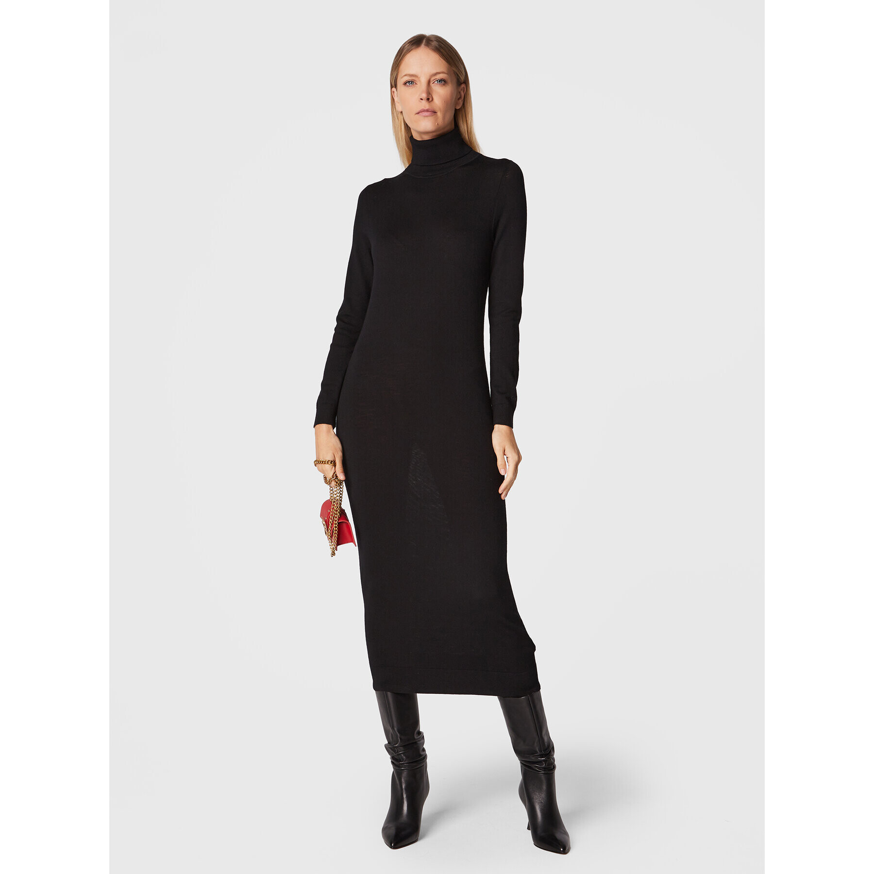 Calvin Klein Rochie tricotată K20K204547 Negru Regular Fit - Pled.ro