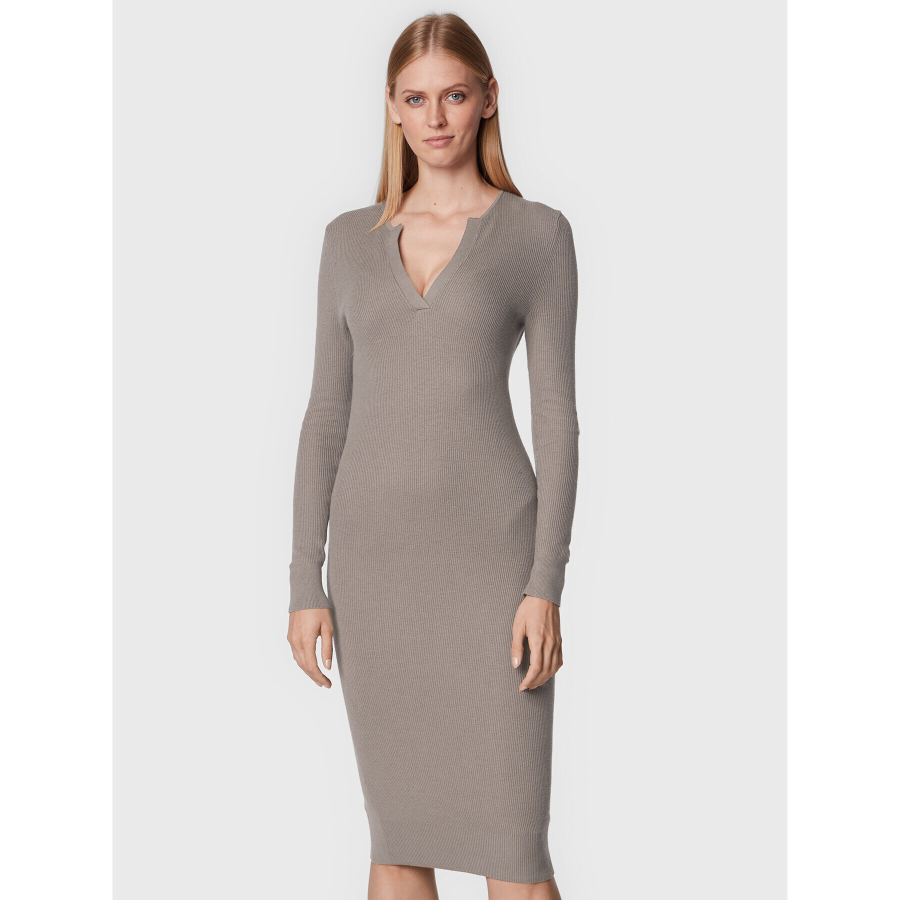 Calvin Klein Rochie tricotată K20K204904 Maro Slim Fit - Pled.ro