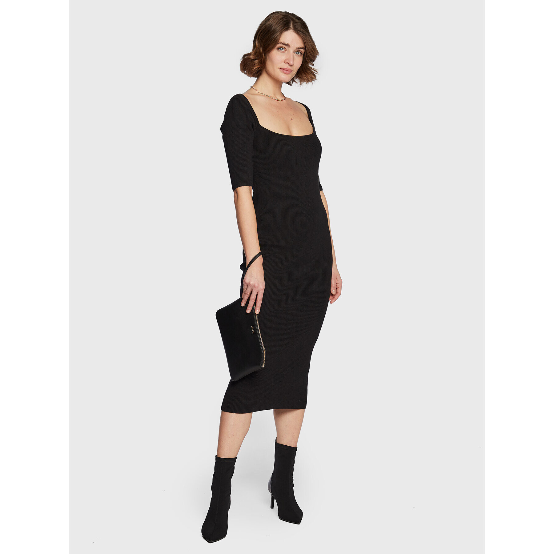 Calvin Klein Rochie tricotată K20K205037 Negru Slim Fit - Pled.ro