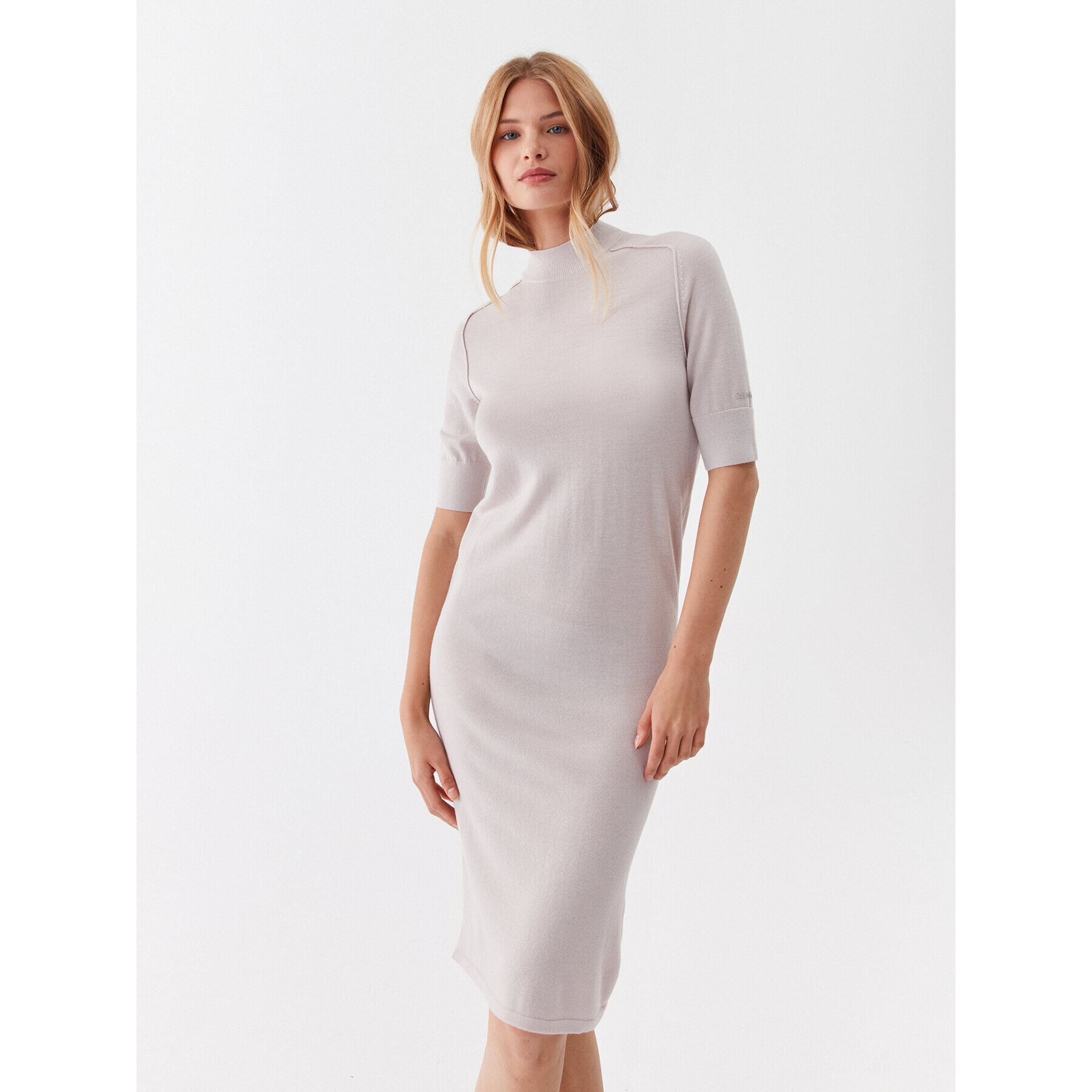 Calvin Klein Rochie tricotată K20K205751 Bej Regular Fit - Pled.ro