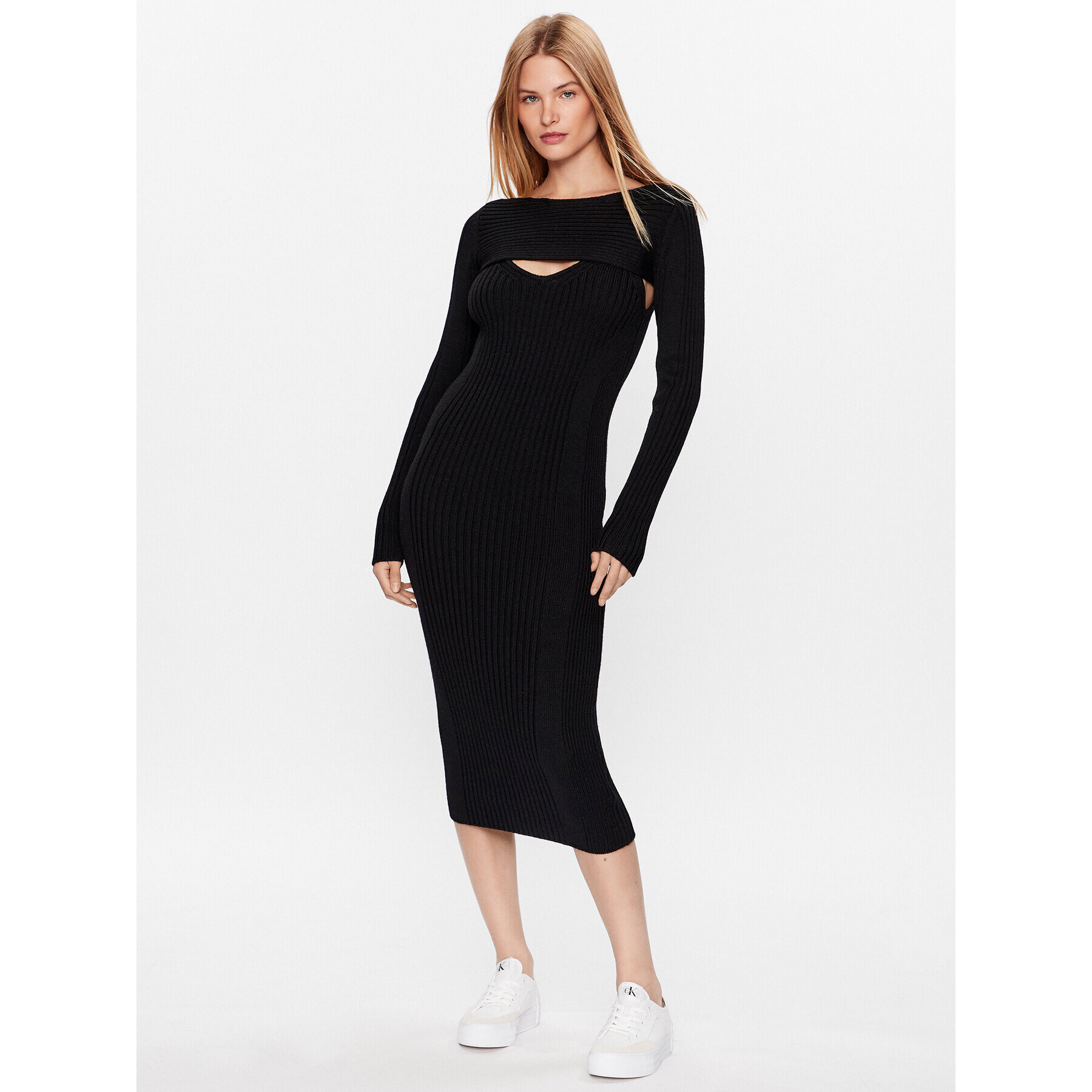 Calvin Klein Rochie tricotată K20K205880 Negru Slim Fit - Pled.ro