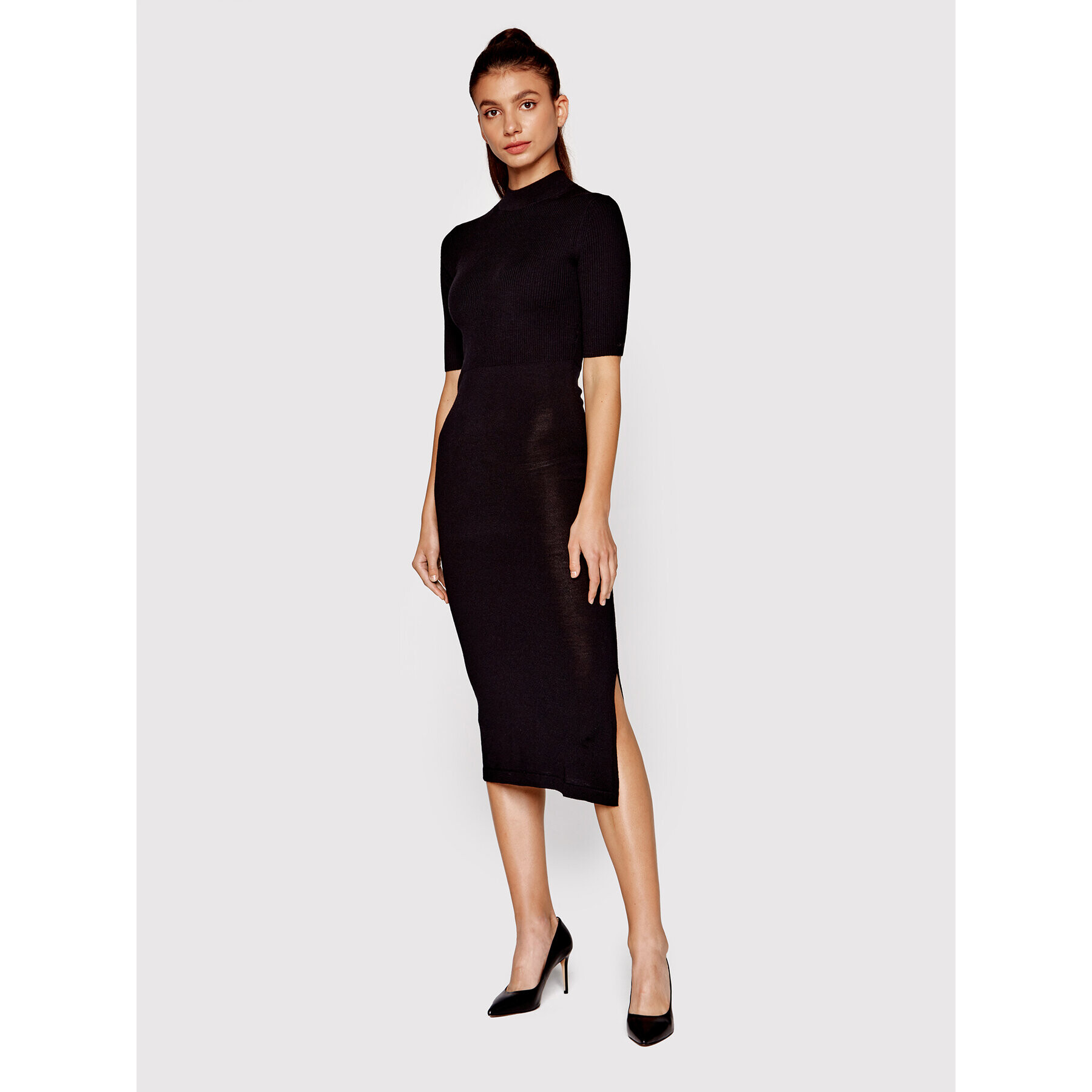 Calvin Klein Rochie tricotată K20K204446 Negru Slim Fit - Pled.ro