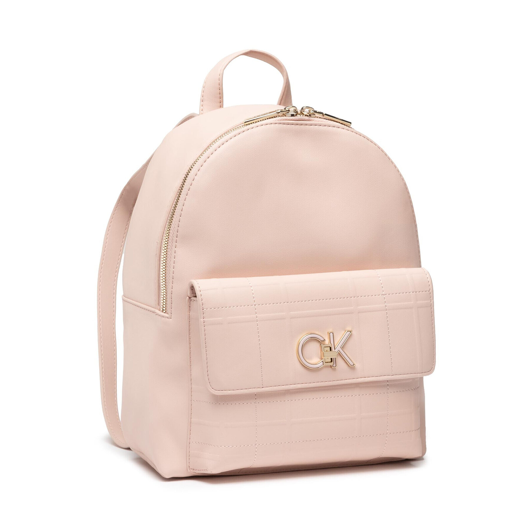 Calvin Klein Rucsac Re-Lock Backpack With Flap Quilt K60K609626 Roz - Pled.ro