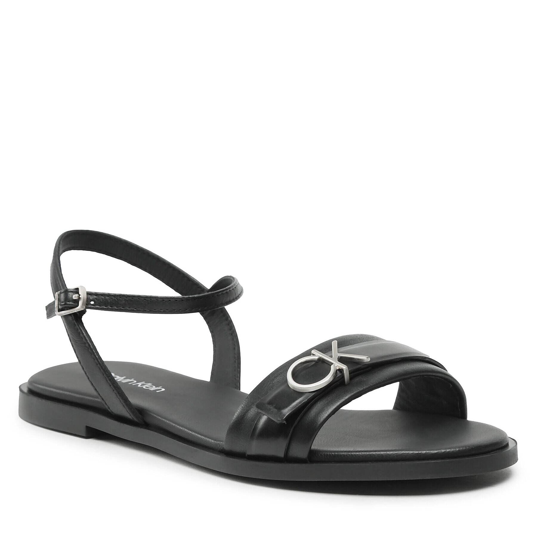 Calvin Klein Sandale Almond Sandal W/Hw HW0HW01483 Negru - Pled.ro