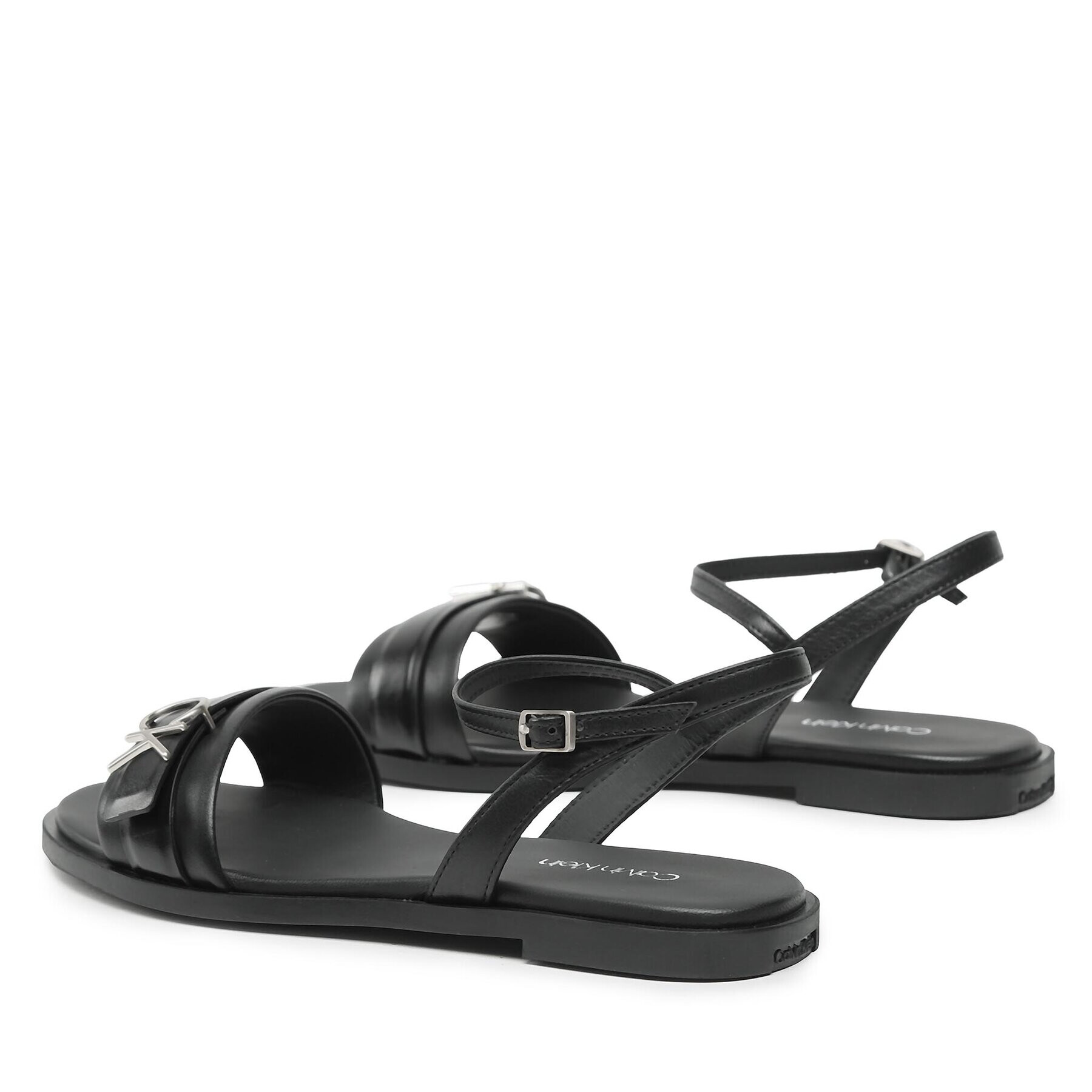 Calvin Klein Sandale Almond Sandal W/Hw HW0HW01483 Negru - Pled.ro